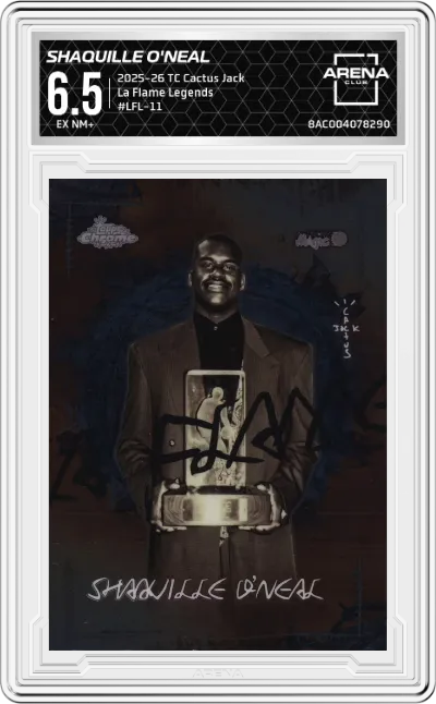 2025 Topps Chrome Cactus Jack La Flame Legends Shaquille O'Neal #LFL-11 ARENA CLUB 6.5