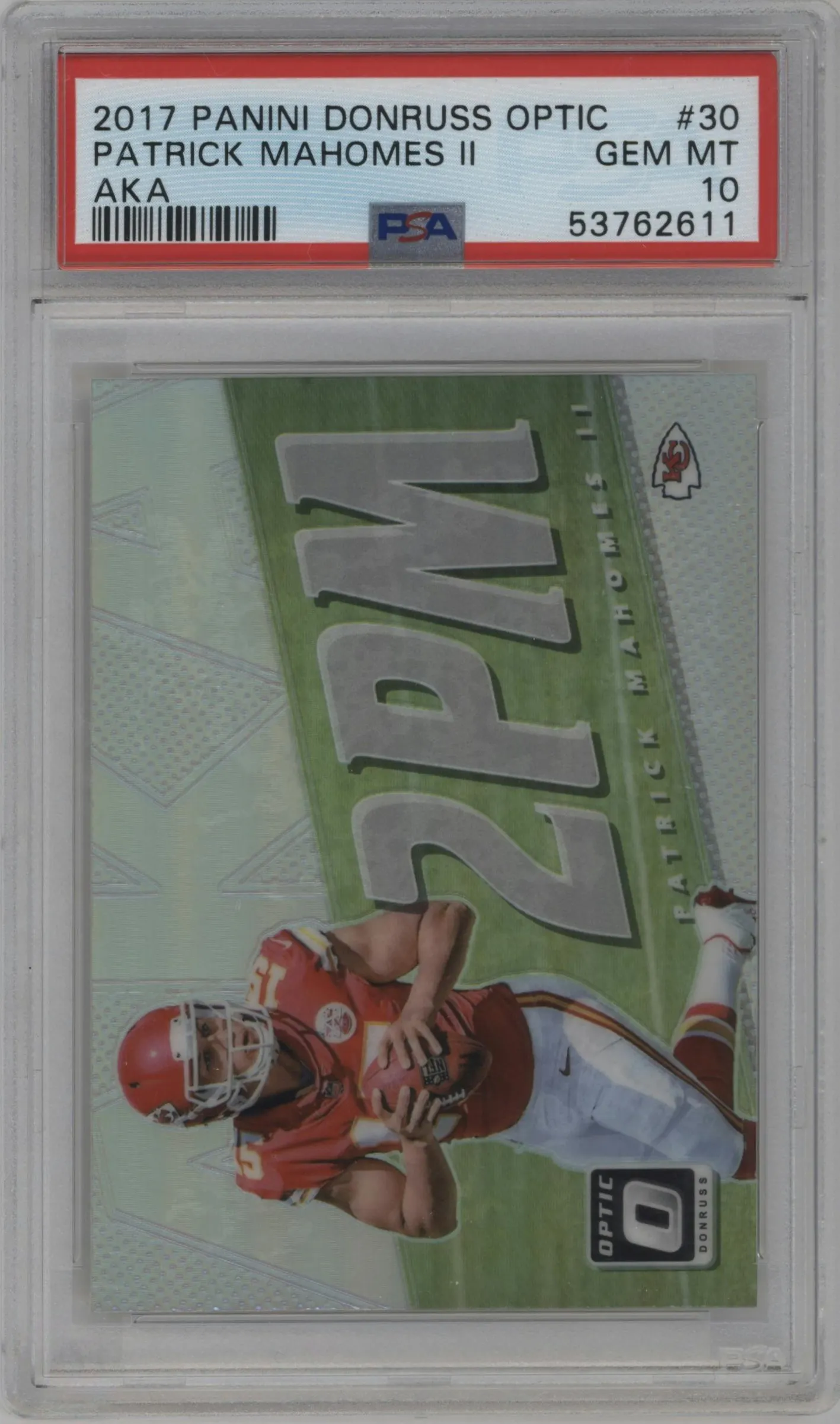 2017 Panini Donruss Optic AKA Patrick Mahomes II #30 PSA 10