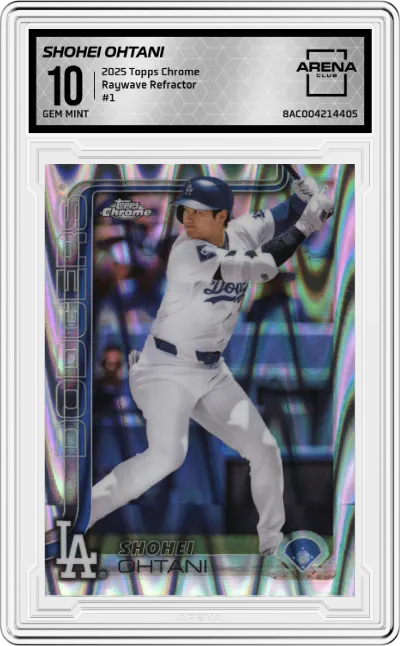 2025 Topps Chrome Shohei Ohtani Raywave Refractor #1 ARENA CLUB 10
