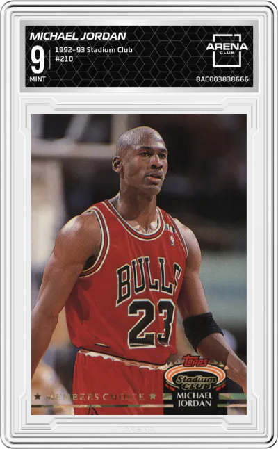 1992 Topps Stadium Club Michael Jordan #210 ARENA CLUB 9