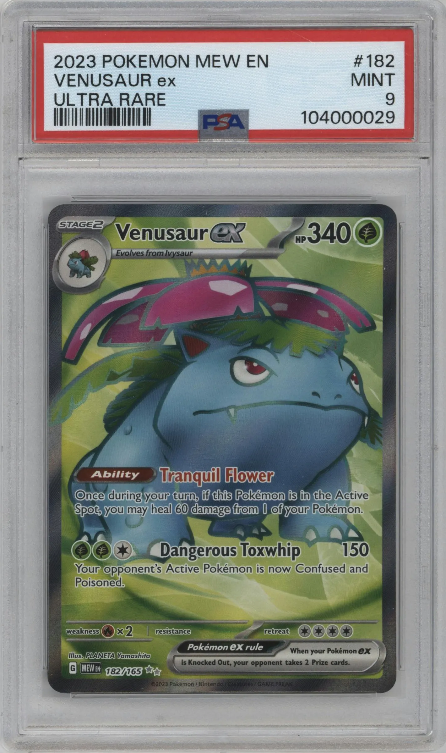 2023 Pokemon SV Venusaur ex #182 PSA 9