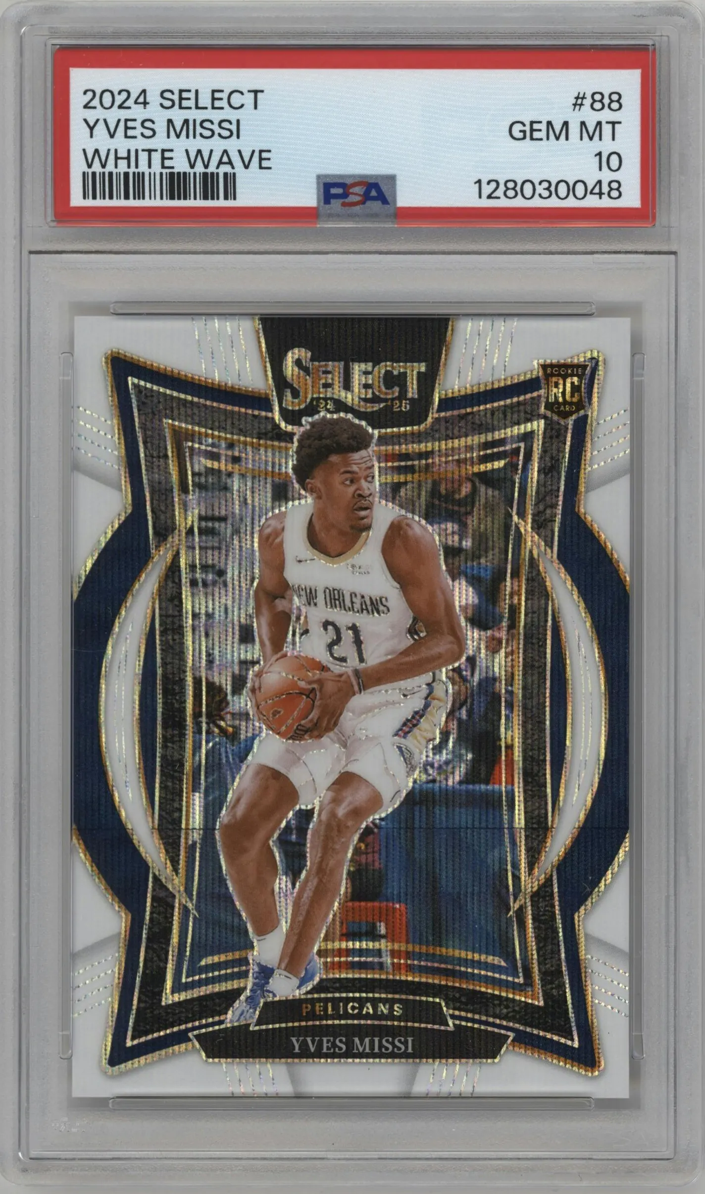 2024 Panini Select Yves Missi White Wave #88 PSA 10