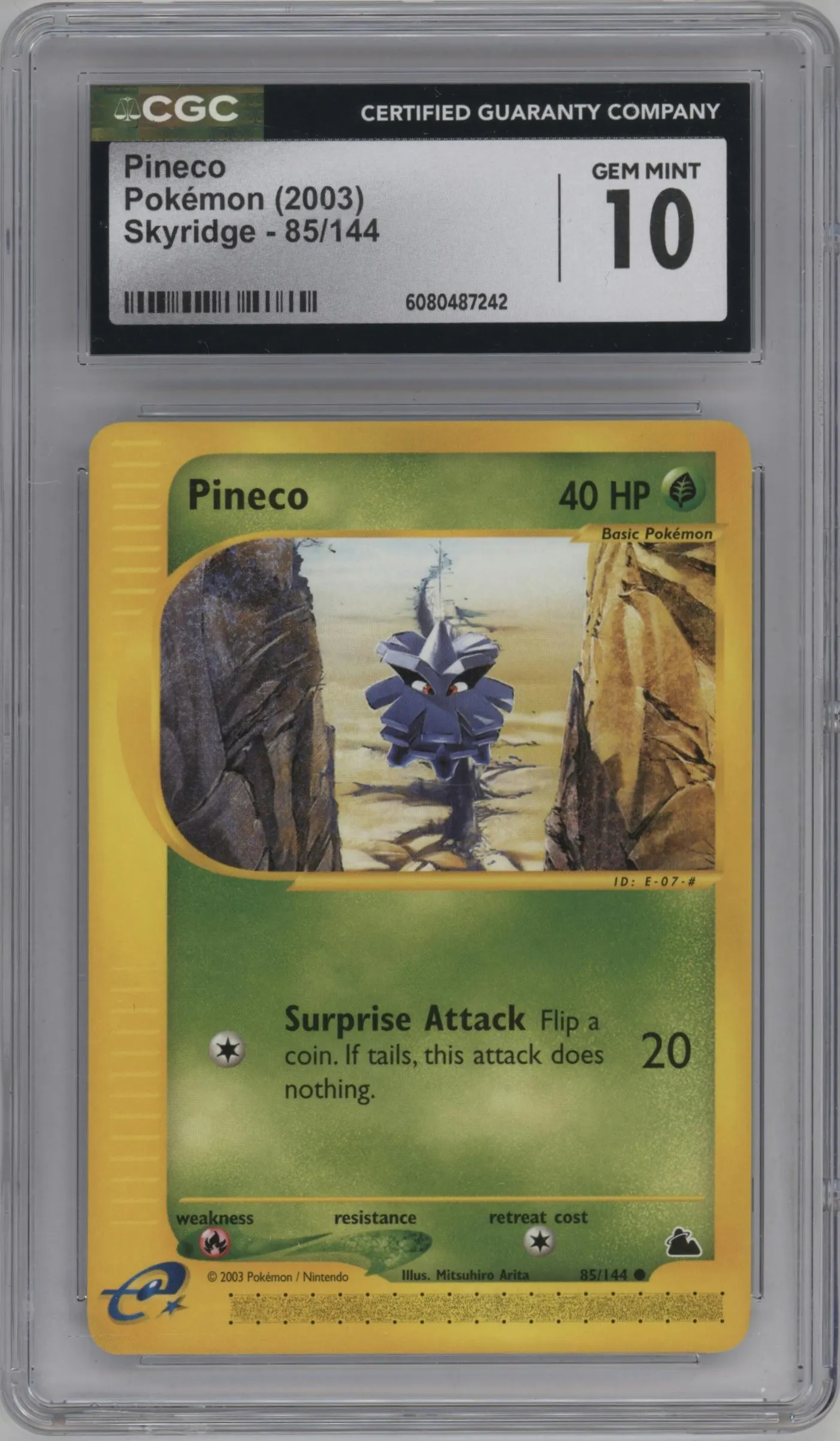 2003 Pokemon E-CARD Skyridge Pineco #85 CGC 10