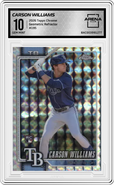 2026 Topps Chrome Carson Williams Geometric Refractor #195 ARENA CLUB 10