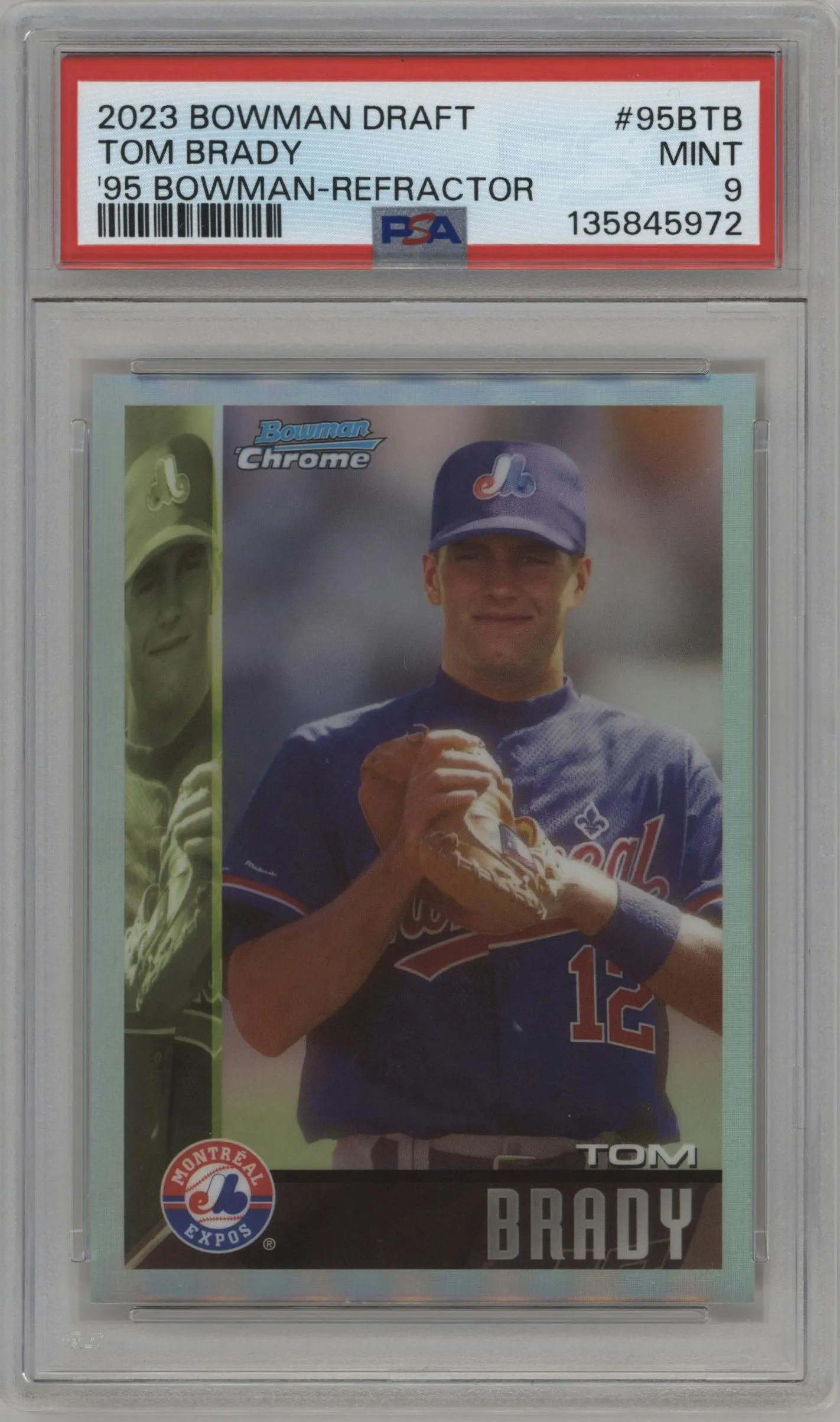 2023 Bowman Draft '95 Bowman Dream Tom Brady Refractor #95B-TB PSA 9