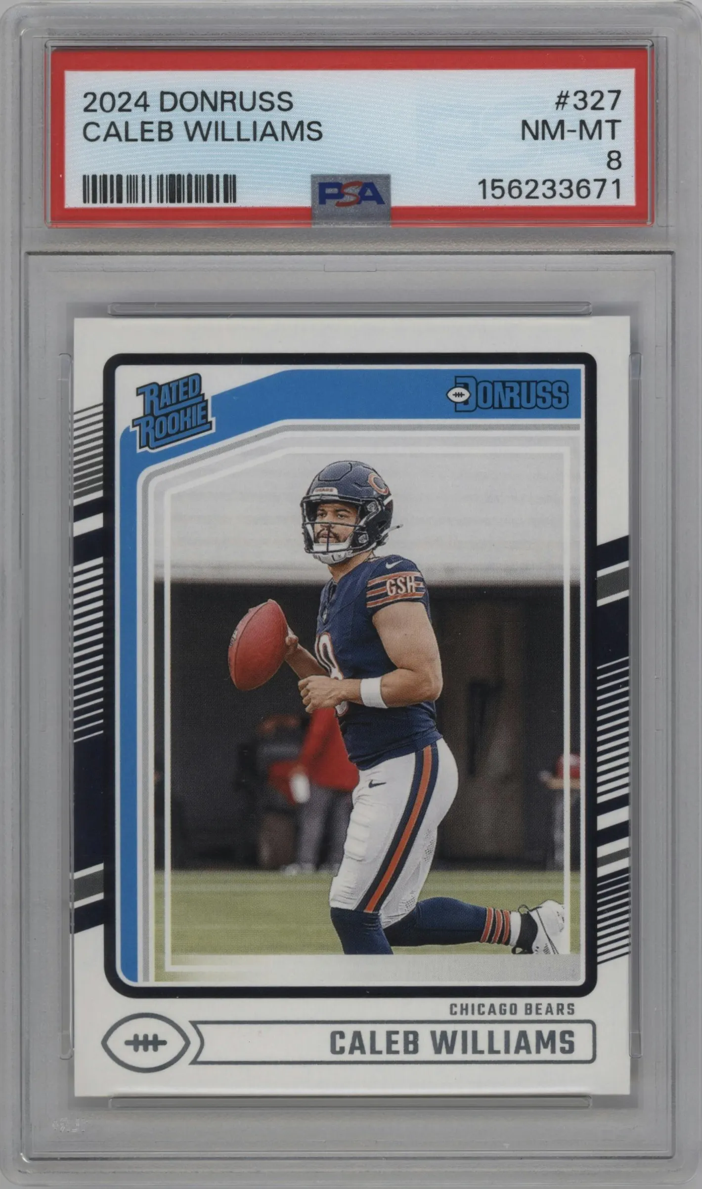 2024 Donruss Rated Rookie Caleb Williams #327 PSA 8