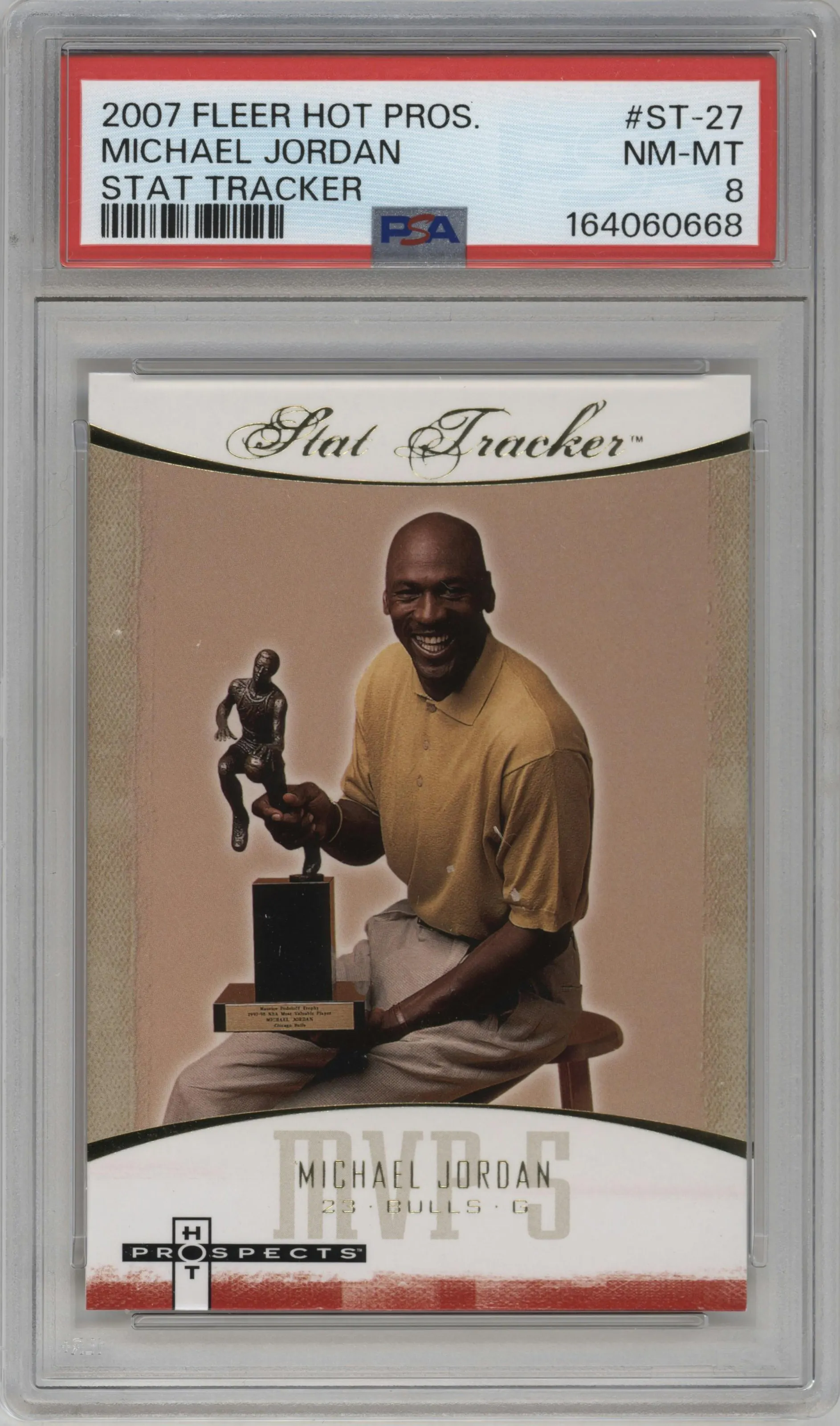 2007 Fleer Hot Prospects Stat Tracker Michael Jordan #ST-27 PSA 8