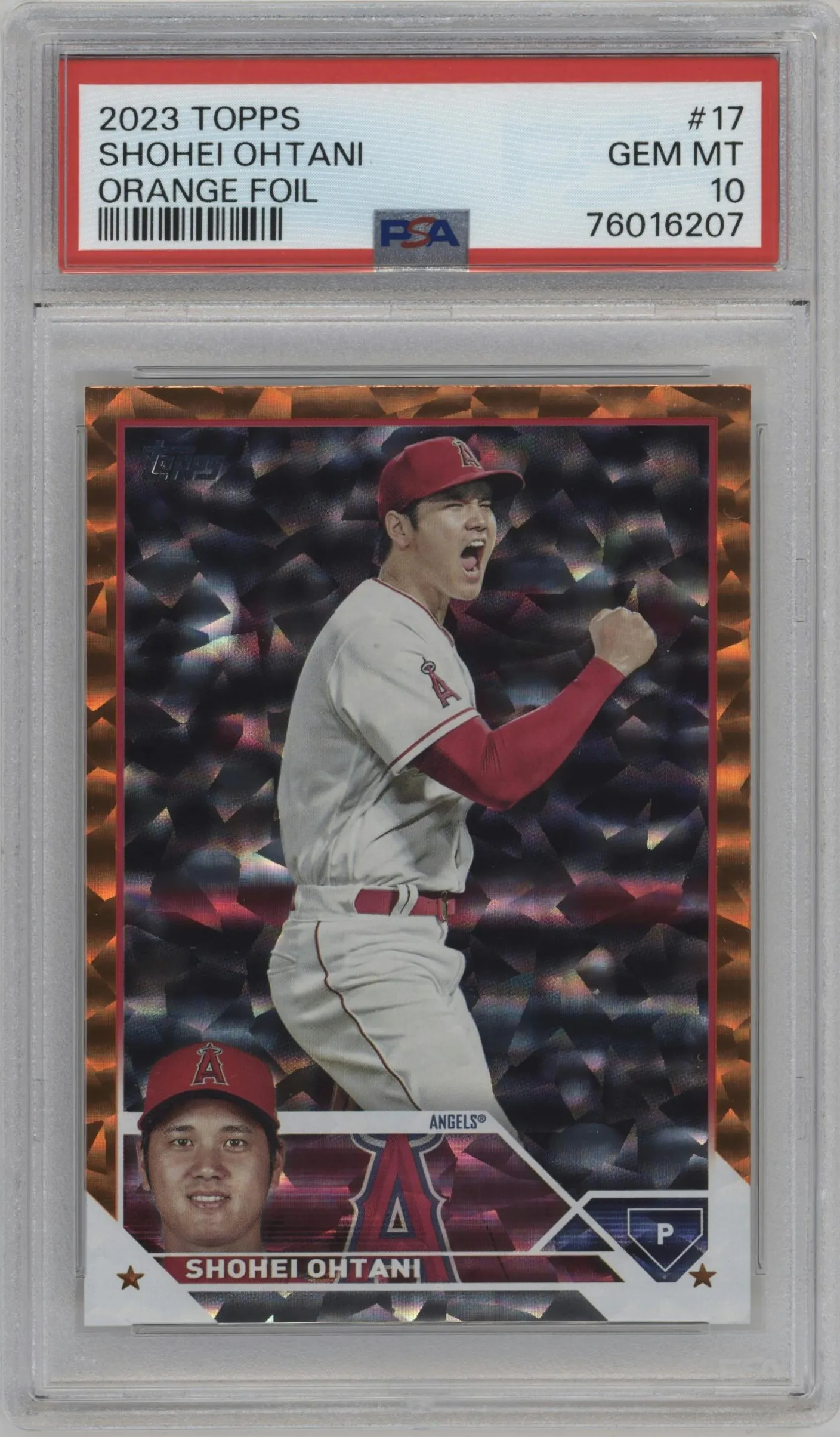 2023 Topps Series 1 Shohei Ohtani Orange Foil #17 PSA 10