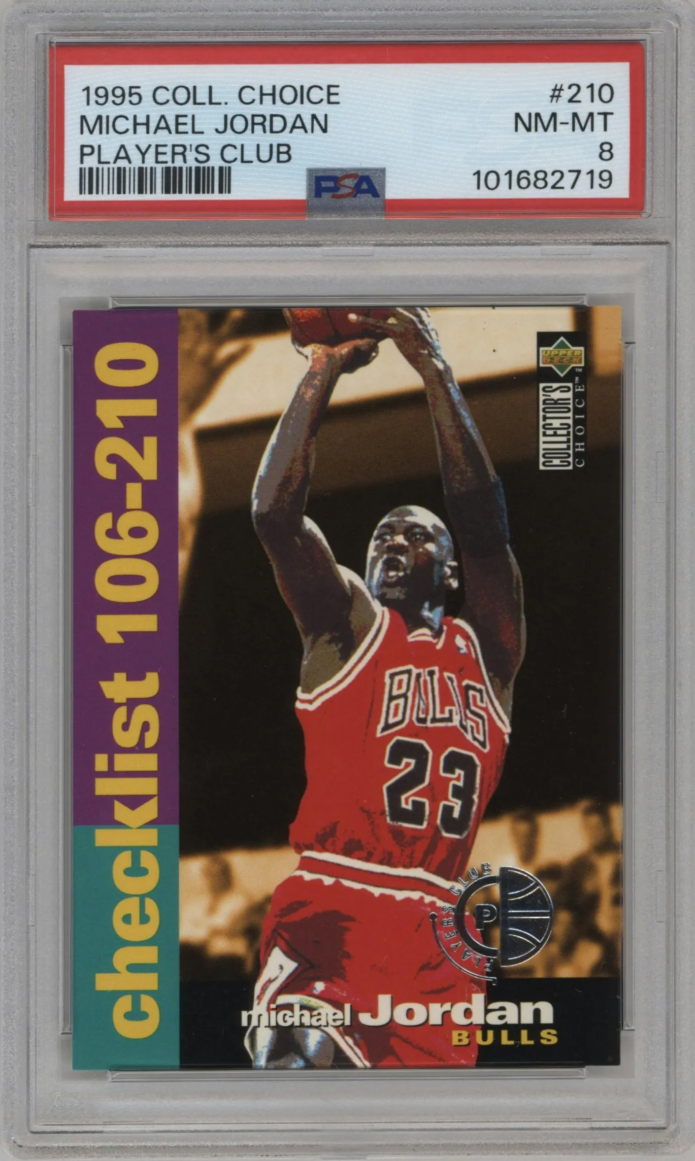1995 Upper Deck Collector's Choice Michael Jordan Player's Club #210 PSA 8