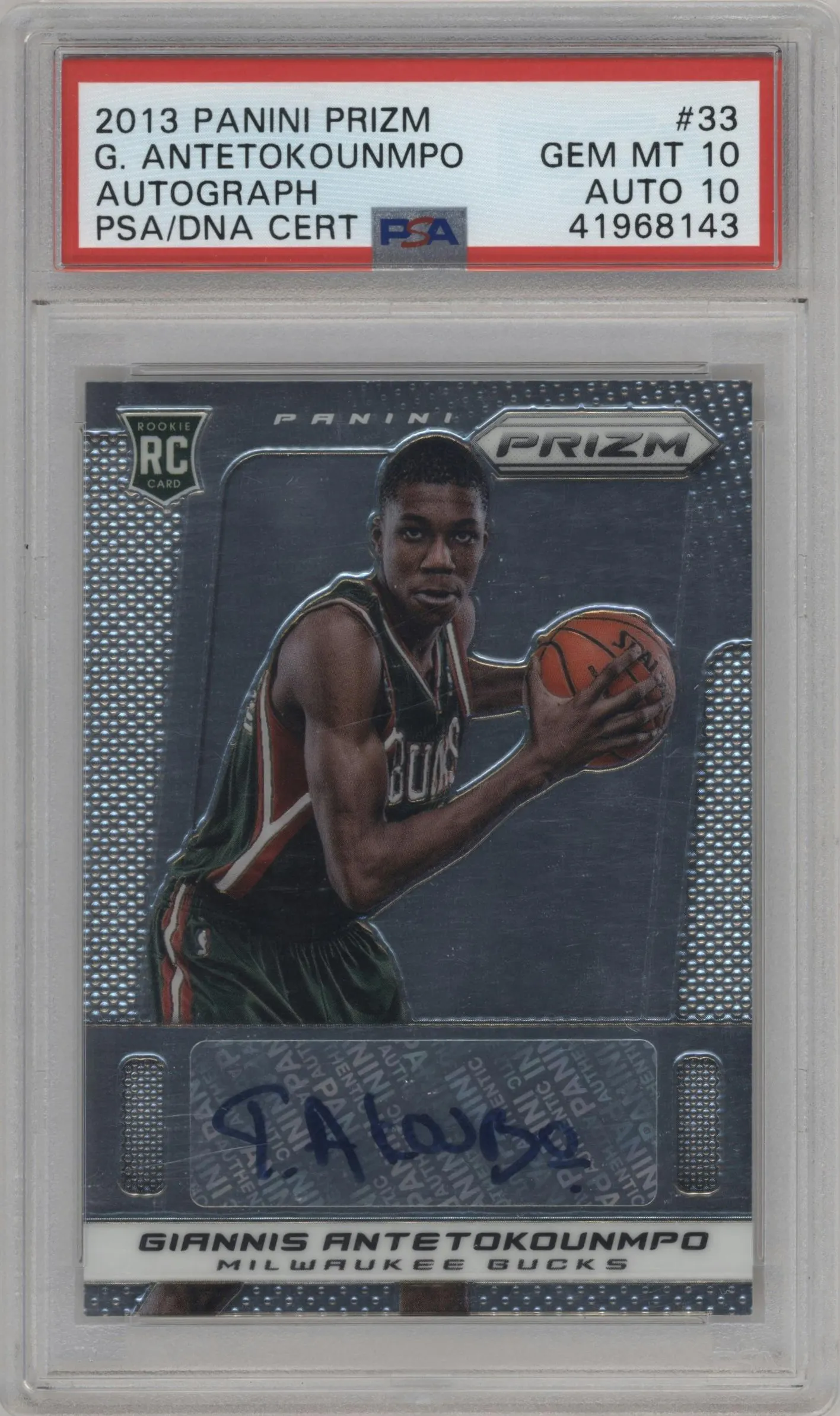 2013 Panini Prizm Auto Giannis Antetokounmpo #33 PSA 10
