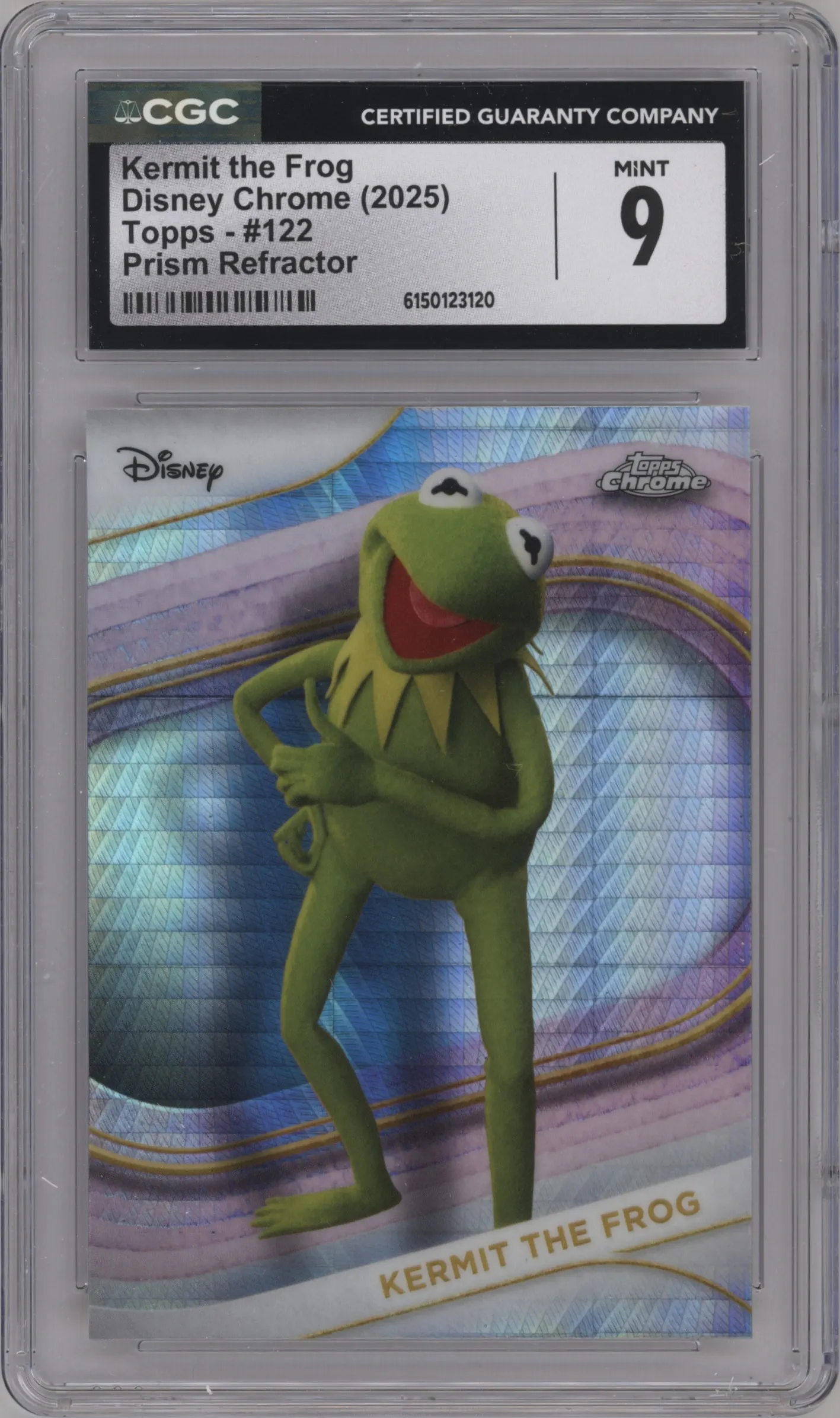 2025 Topps Chrome Disney Kermit The Frog Prism Refractor #122 CGC 9