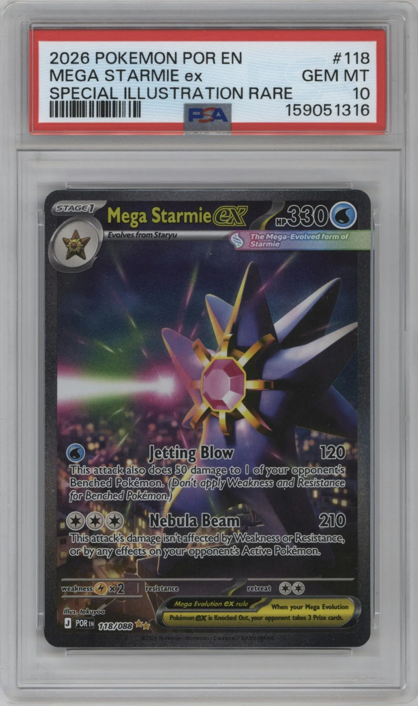 2026 Pokemon Mega Evolution Perfect Order Mega Starmie ex #118 PSA 10