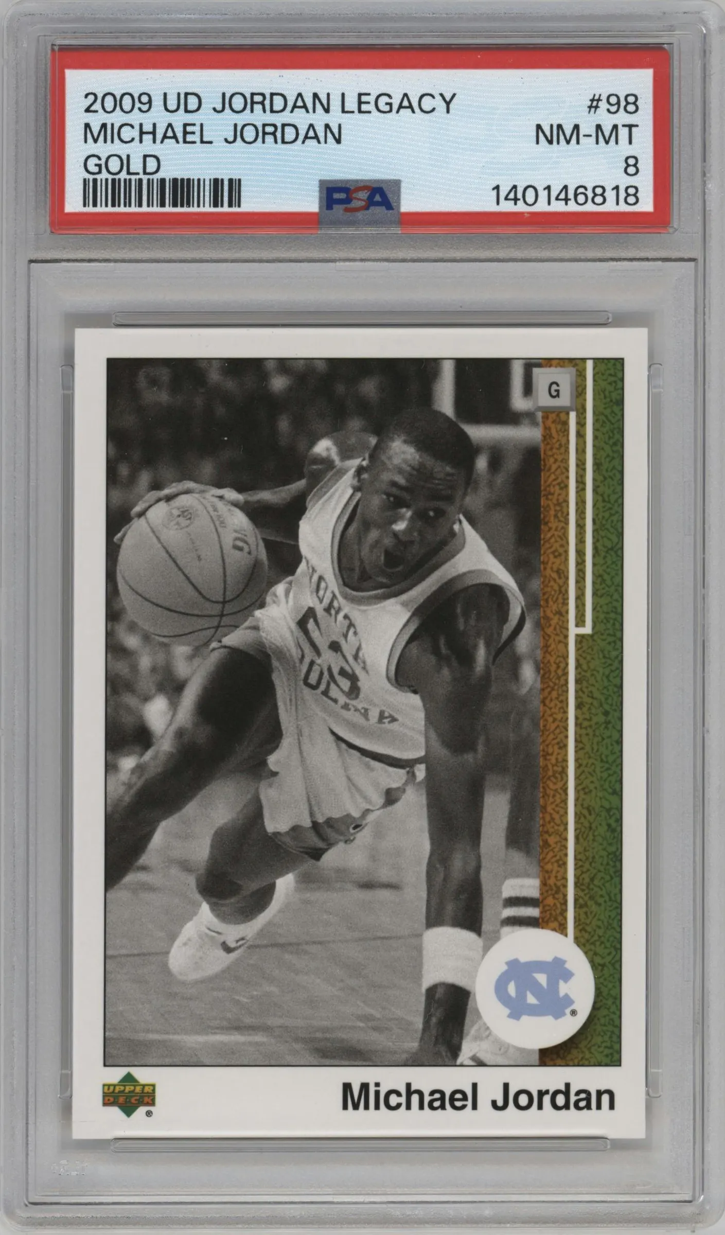 2009 Upper Deck Michael Jordan Legacy Collection Hall of Fame Edition Michael Jordan Gold PSA 8