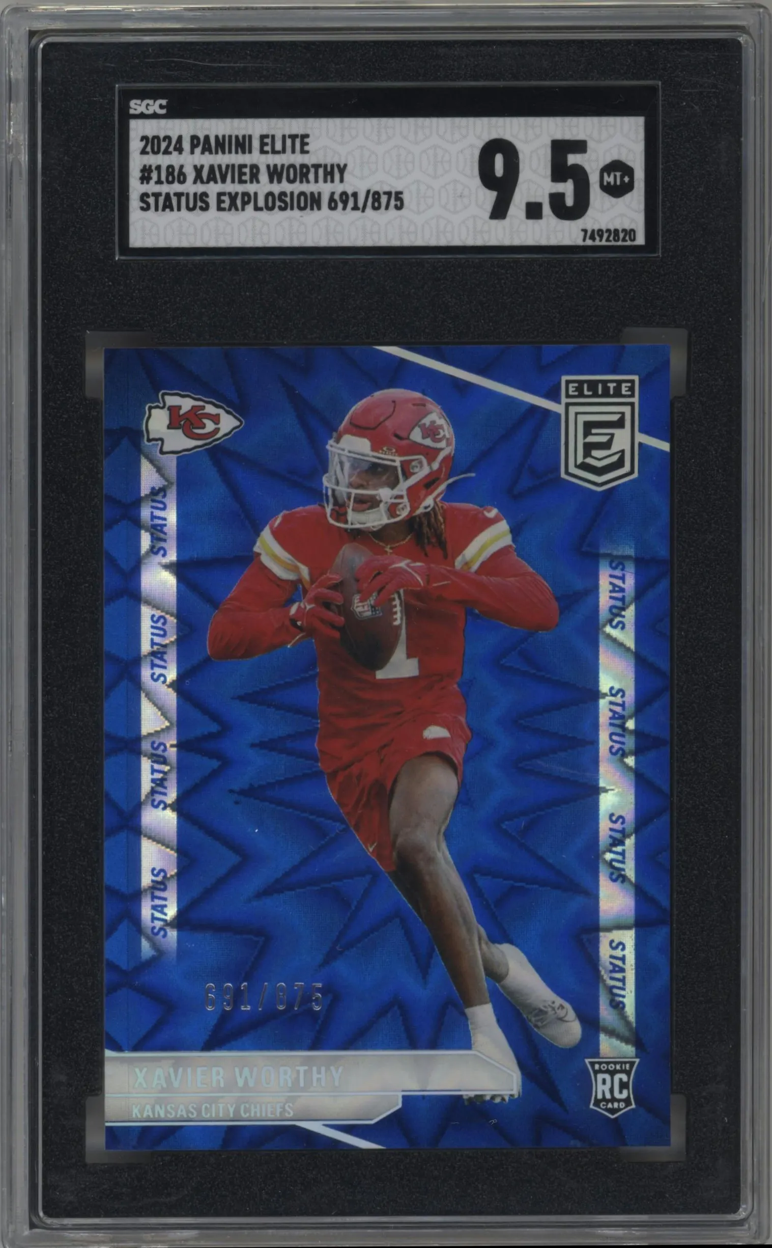 2024 Panini Donruss Elite Xavier Worthy Status Explosion SGC 9.5