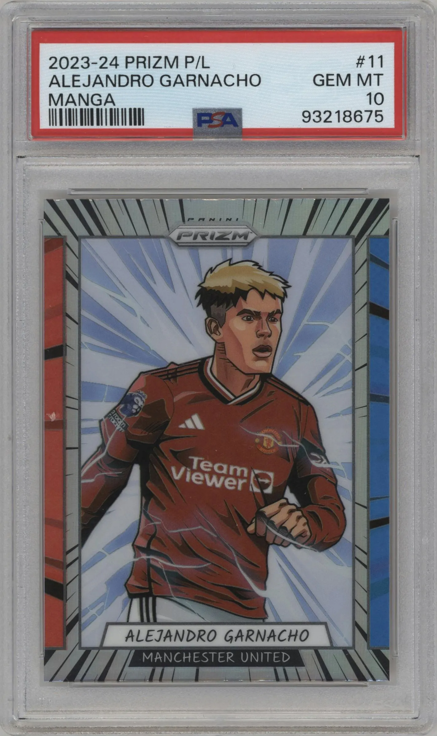 2023 Panini Prizm Premier League Manga Alejandro Garnacho #11 PSA 10