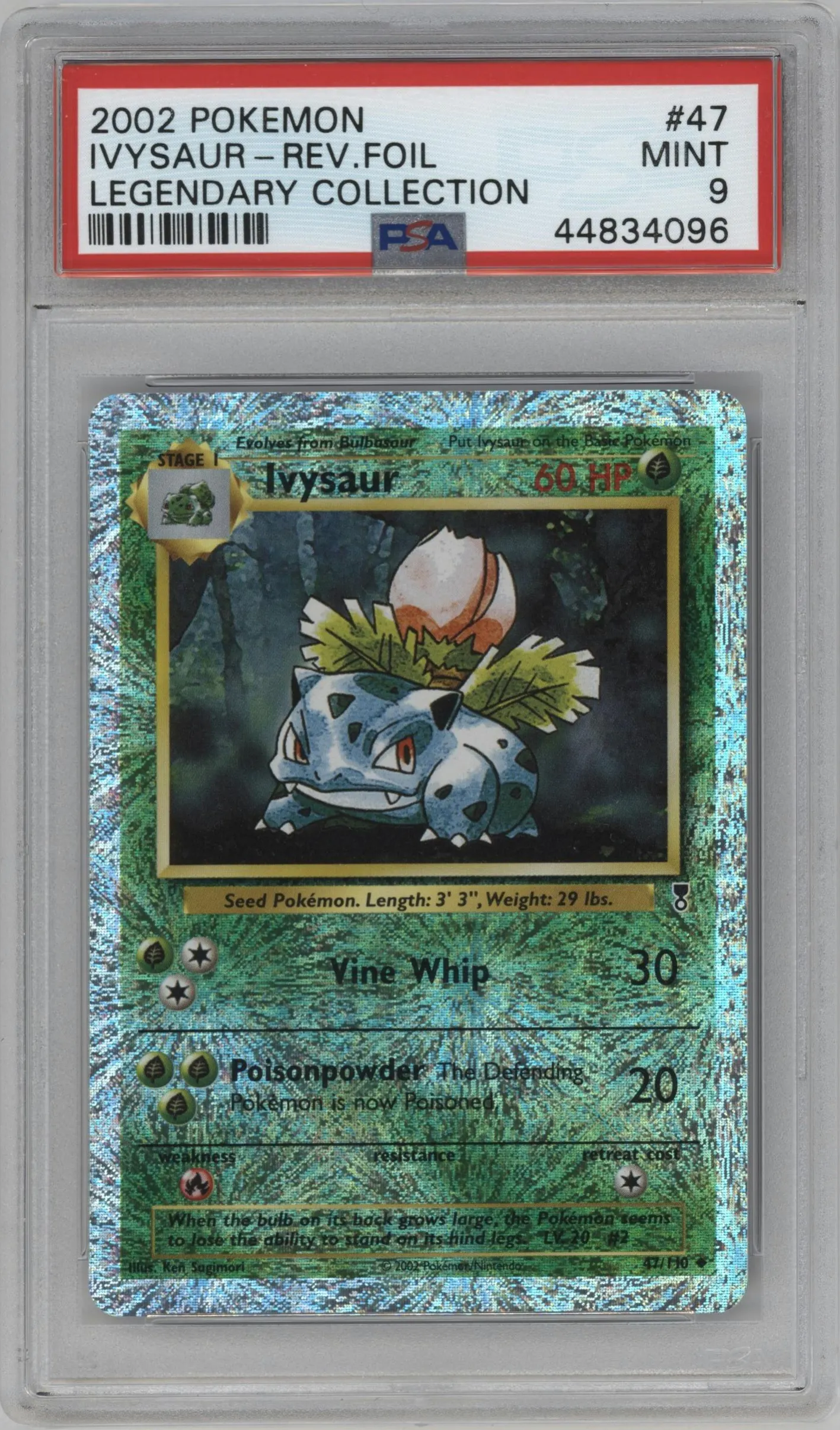 2002 Pokemon Legendary Collection Ivysaur #47 PSA 9