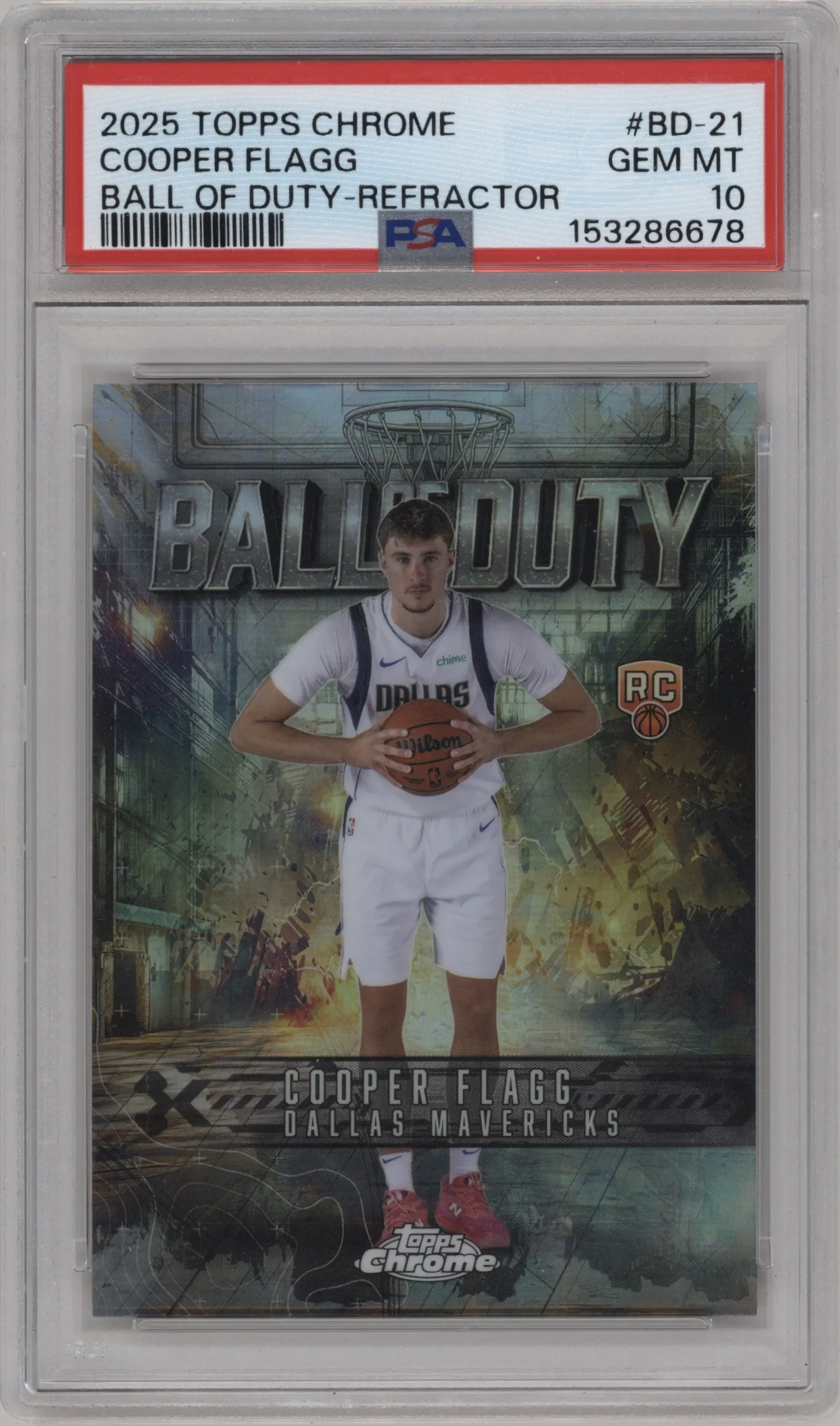 2025 Topps Chrome Ball of Duty Cooper Flagg Refractor #BD-21 PSA 10