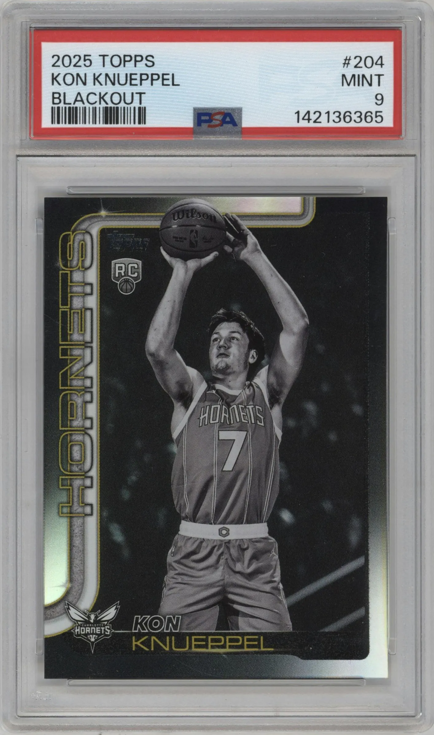 2025 Topps Kon Knueppel Blackout #204 PSA 9