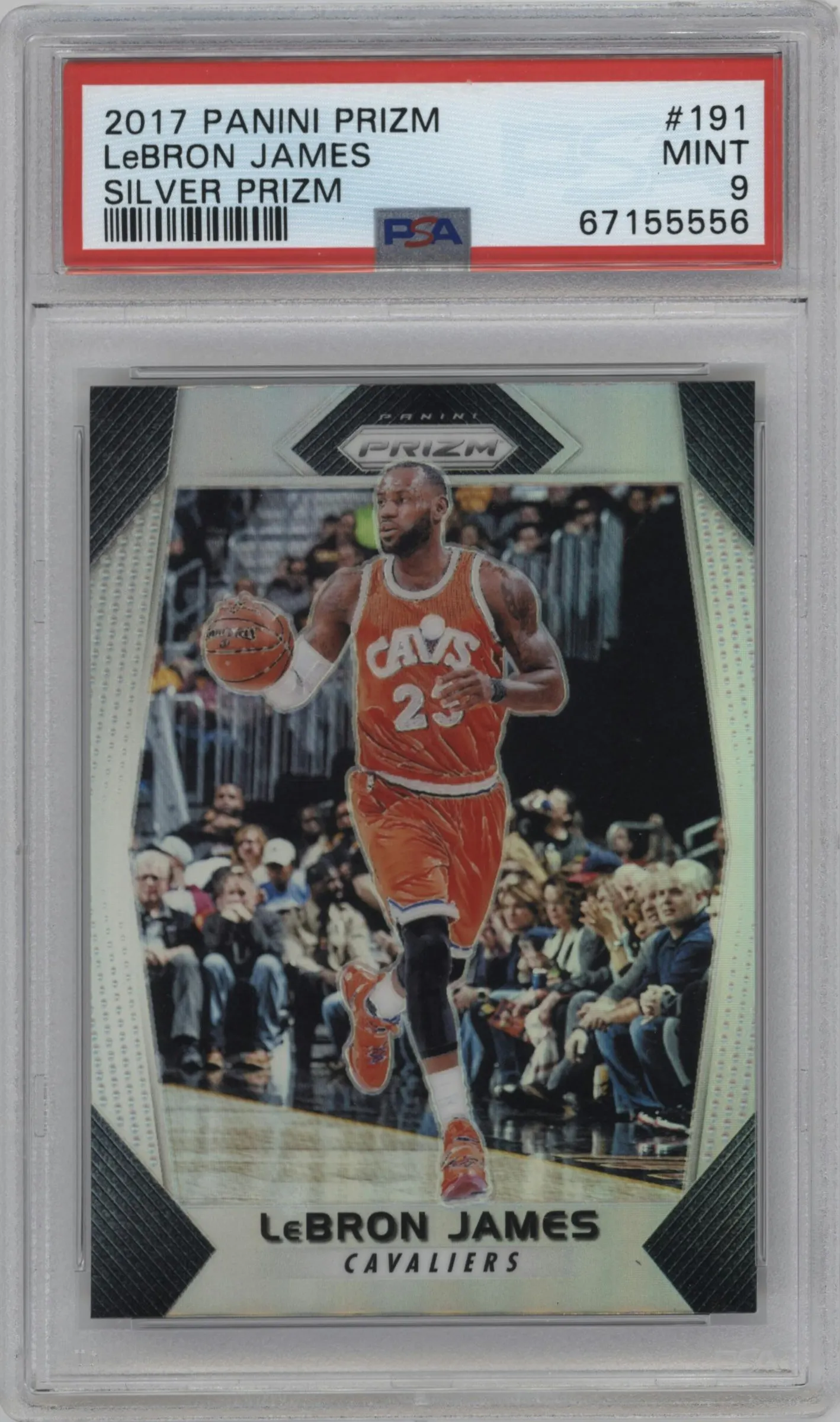 2017 Panini Prizm LeBron James Silver Prizm #191 PSA 9