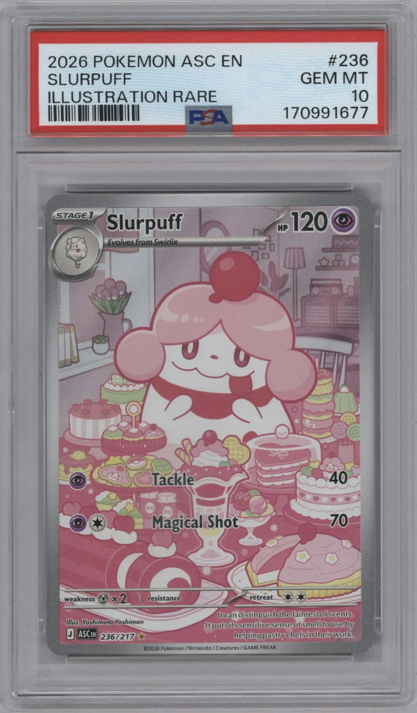 2026 Pokemon Mega Evolution Ascended Heroes Slurpuff #236 PSA 10