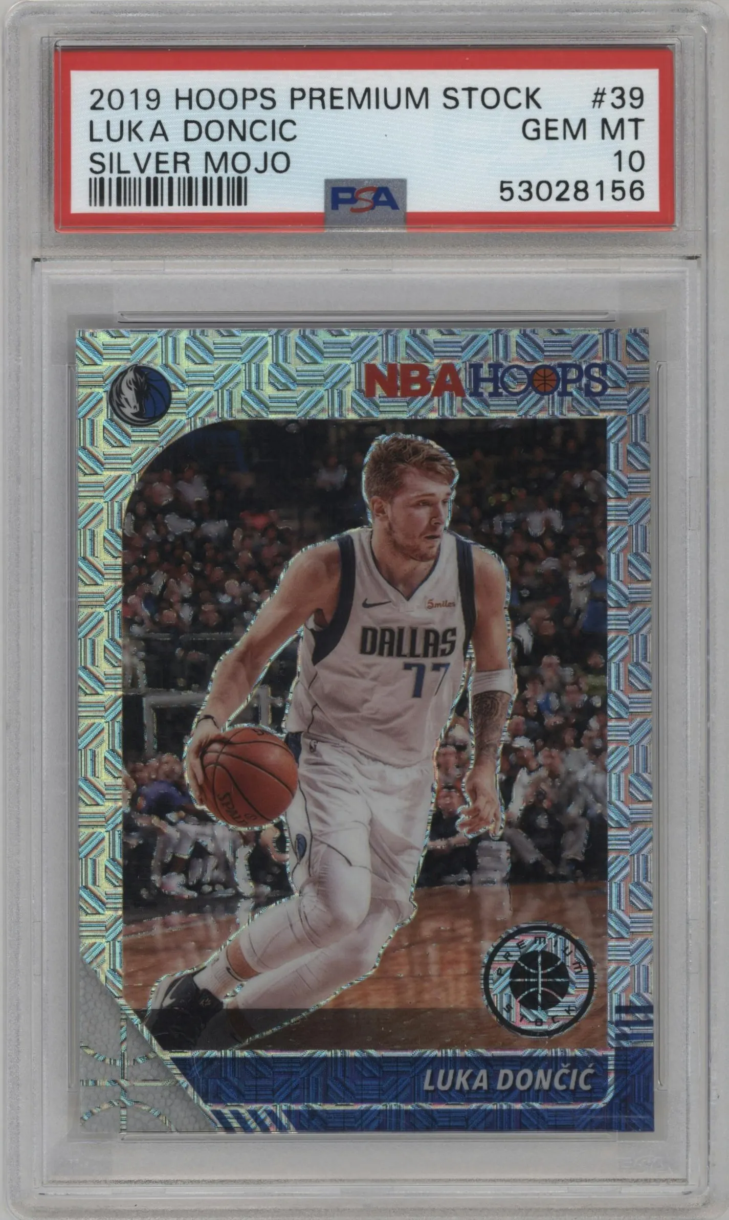 2019 Panini Hoops Premium Stock Luka Doncic Silver Mojo #39 PSA 10