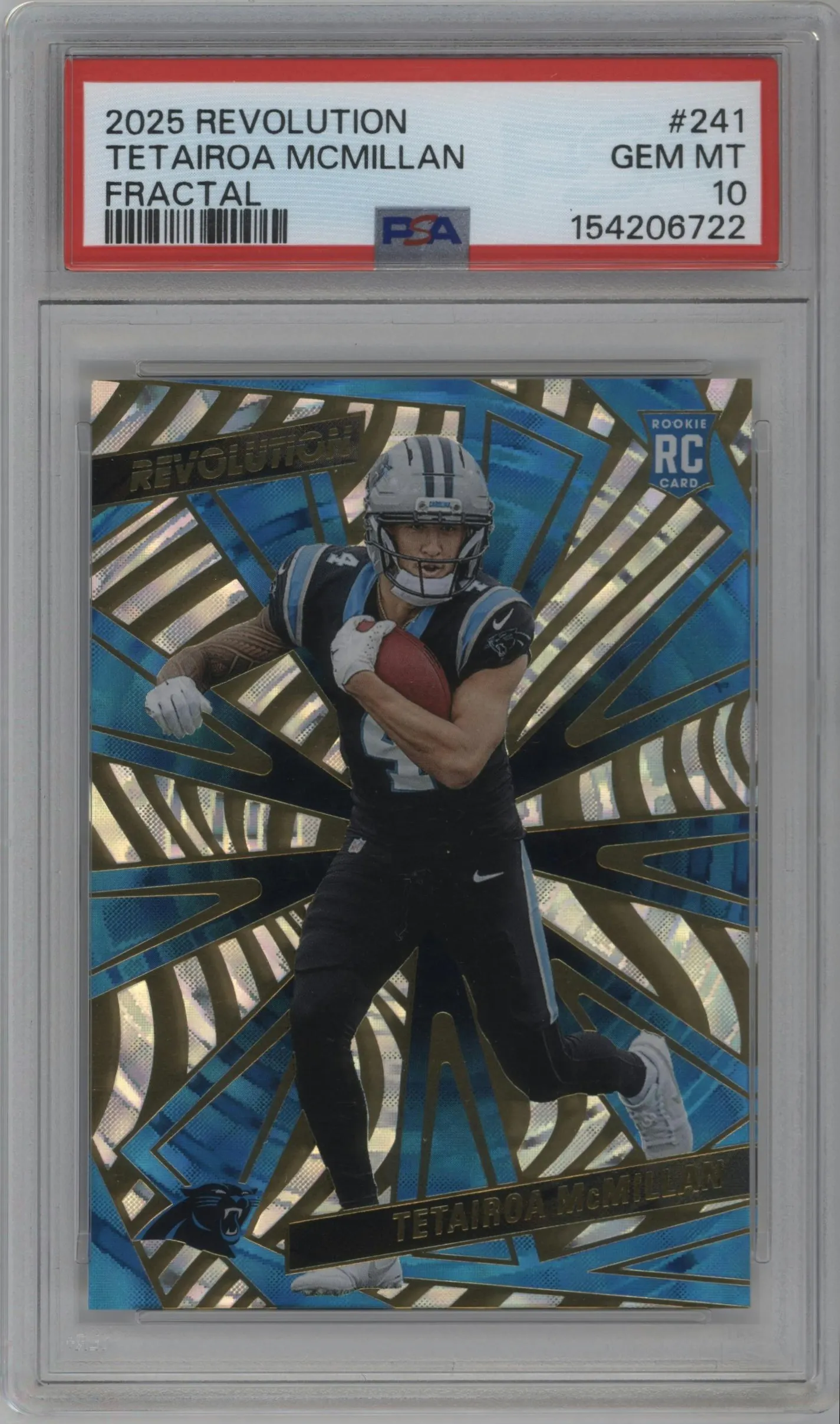 2025 Panini Revolution Tetairoa McMillan Fractal #241 PSA 10