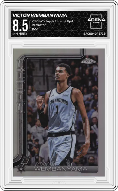 2025 Topps Chrome Update Victor Wembanyama Refractor #22 ARENA CLUB 8.5
