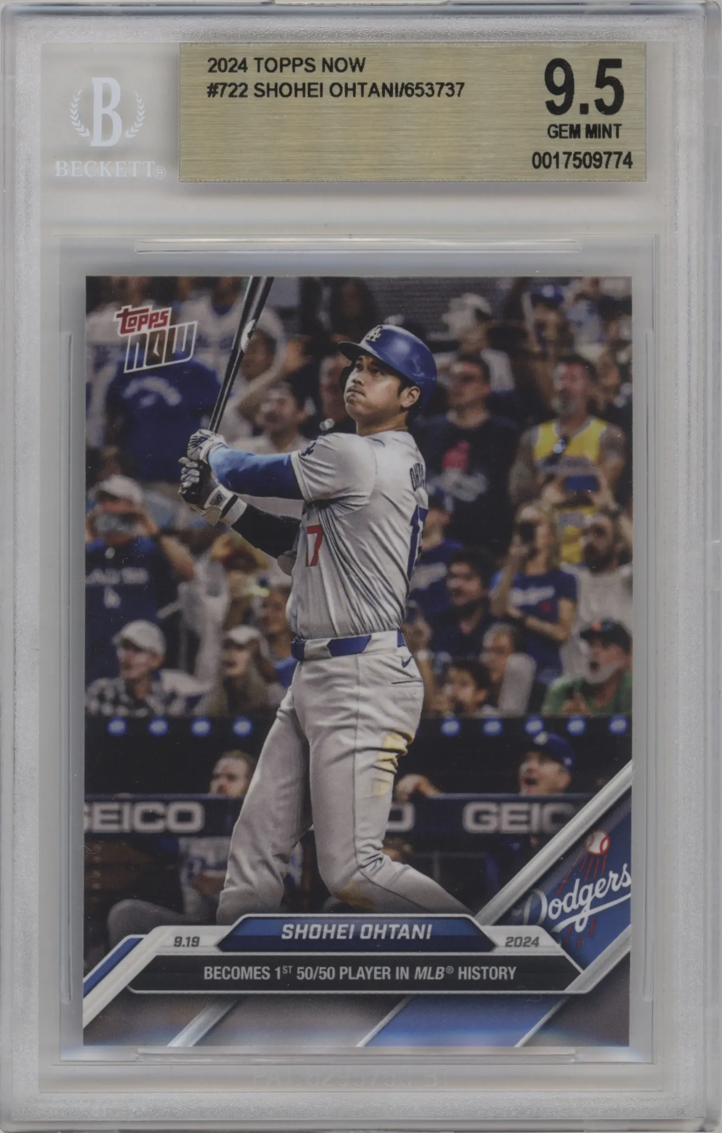 2024 Topps Now Shohei Ohtani #722 BGS 9.5