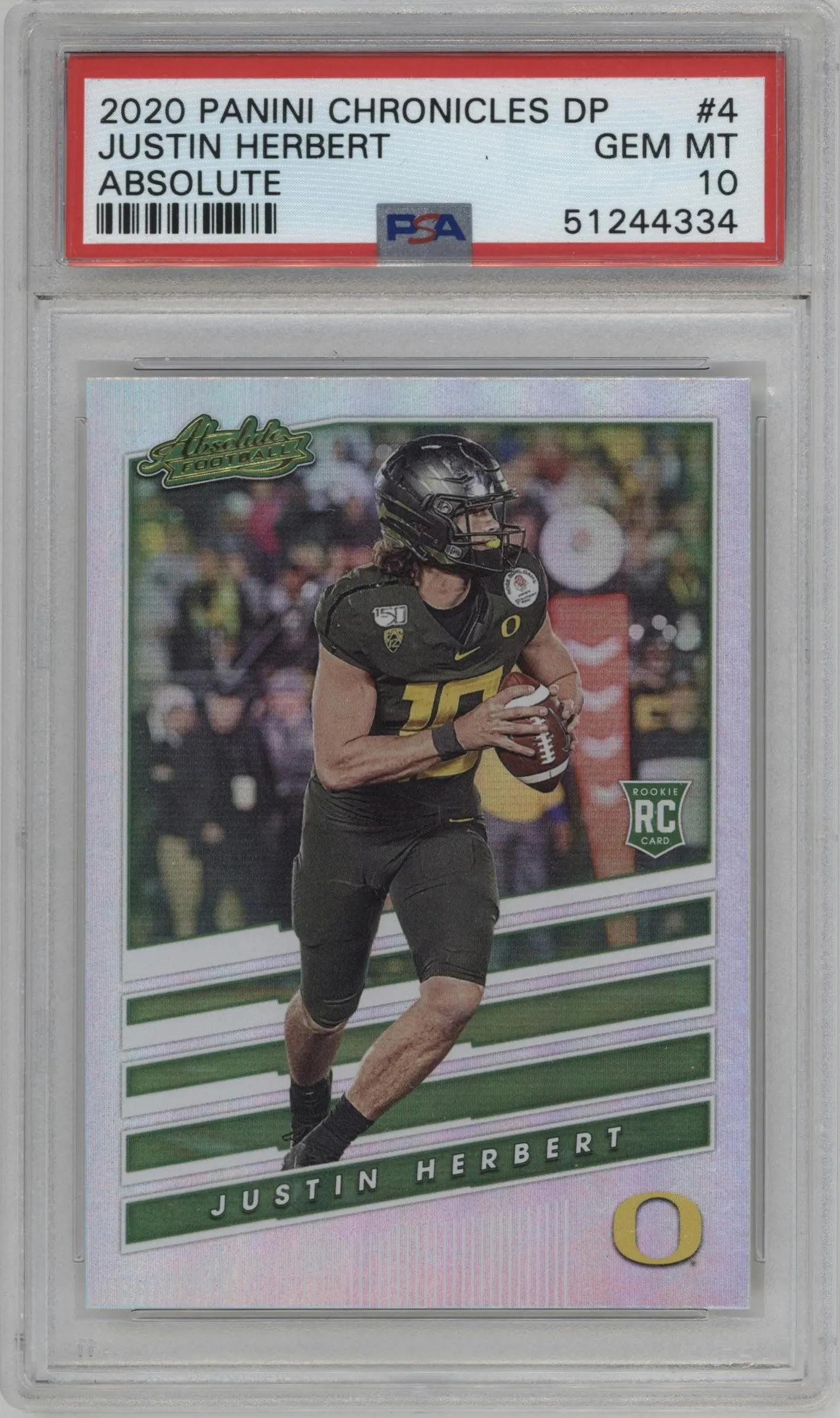 2020 Panini Chronicles Draft Picks Absolute Justin Herbert #4 PSA 10