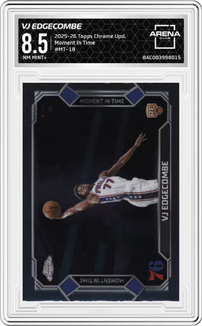 2025 Topps Chrome Update Moment In Time VJ Edgecombe #MT-18 ARENA CLUB 8.5