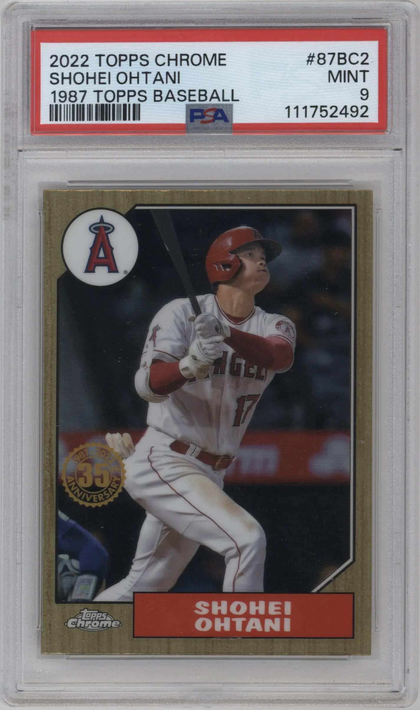 2022 Topps Chrome 1987 Topps Shohei Ohtani PSA 9