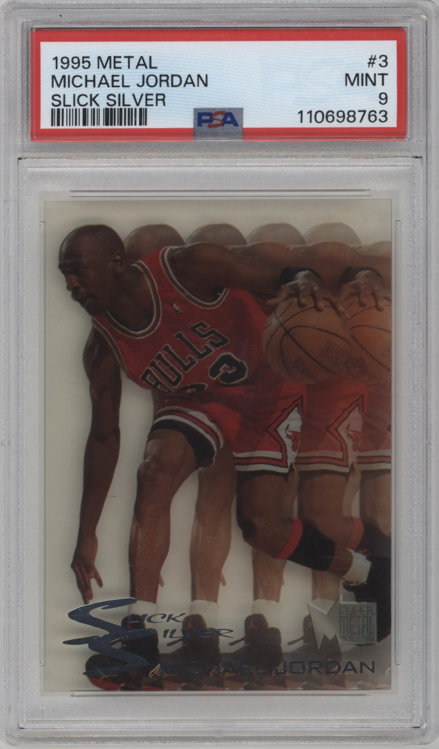 1995 Fleer Metal Slick Silver Michael Jordan PSA 9