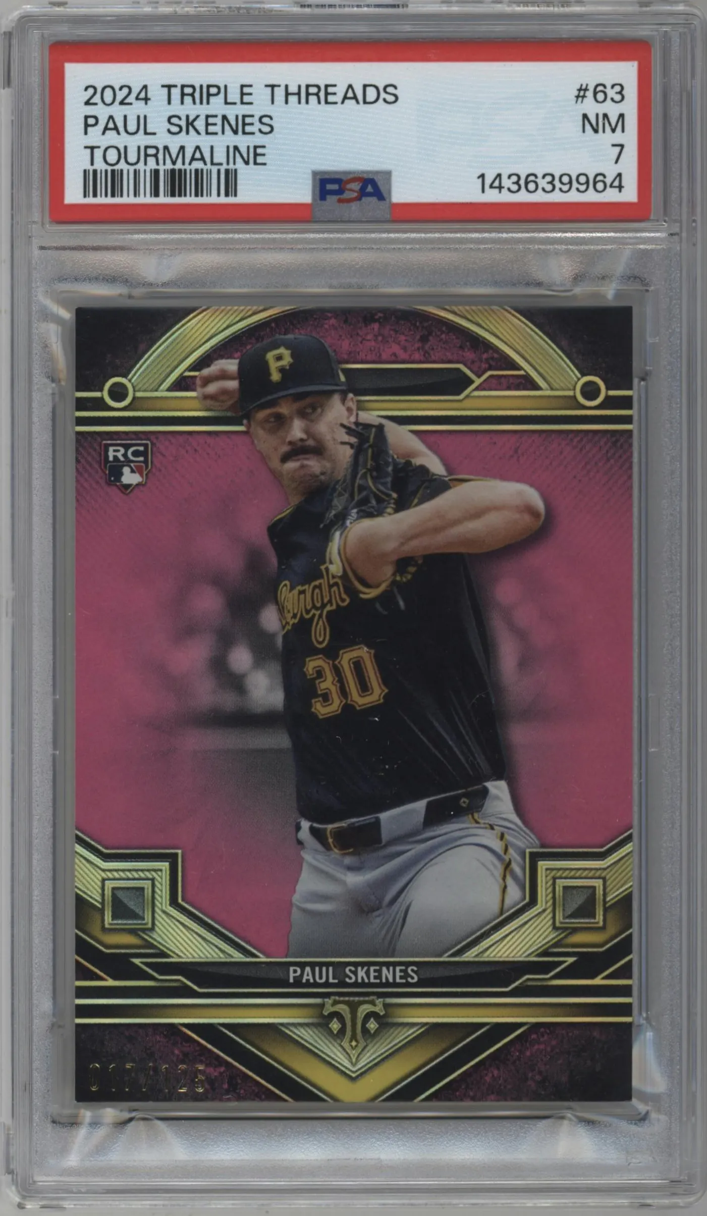 2024 Topps Triple Threads Paul Skenes Tourmaline #63 PSA 7