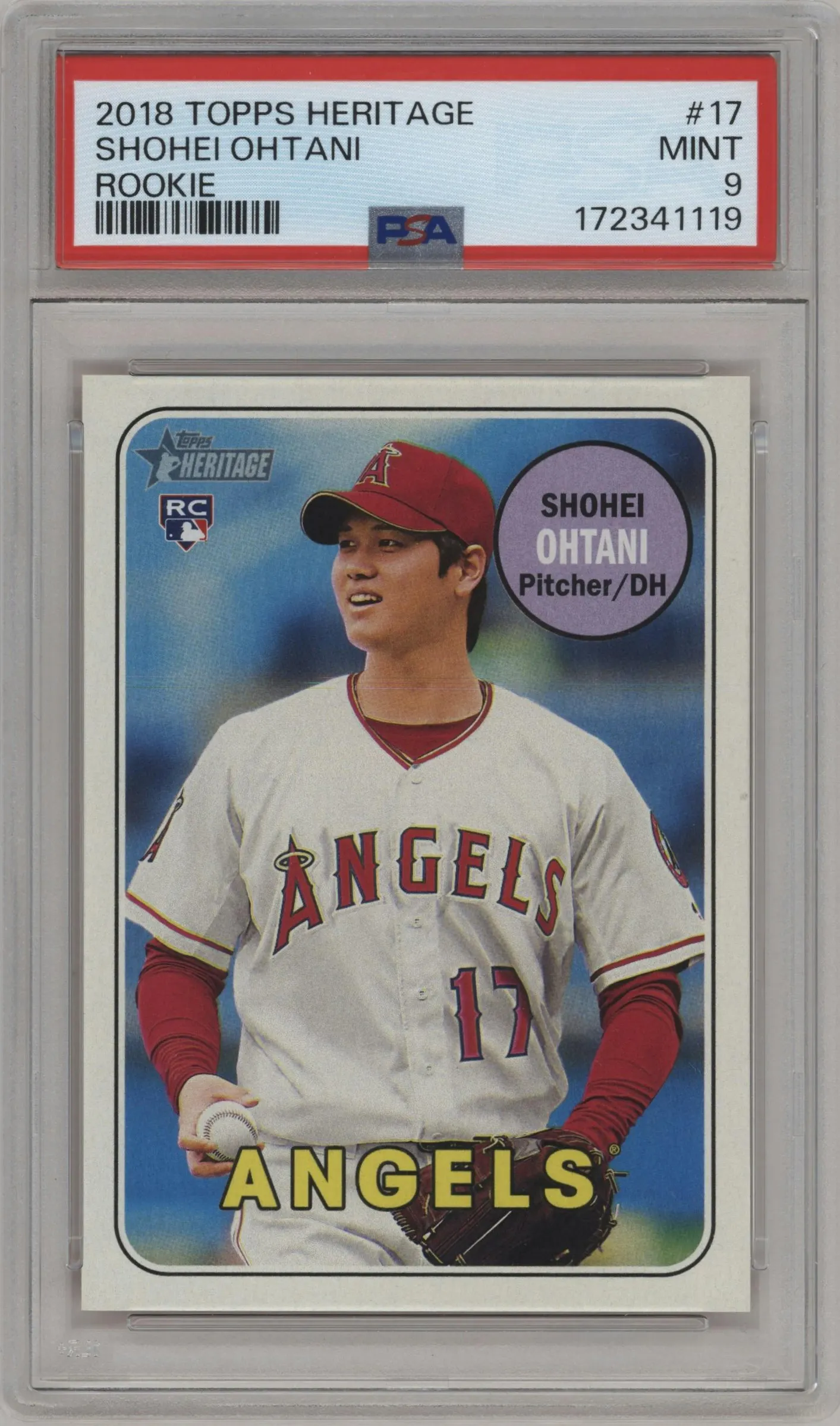 2018 Topps Heritage Variation Shohei Ohtani #17 PSA 9