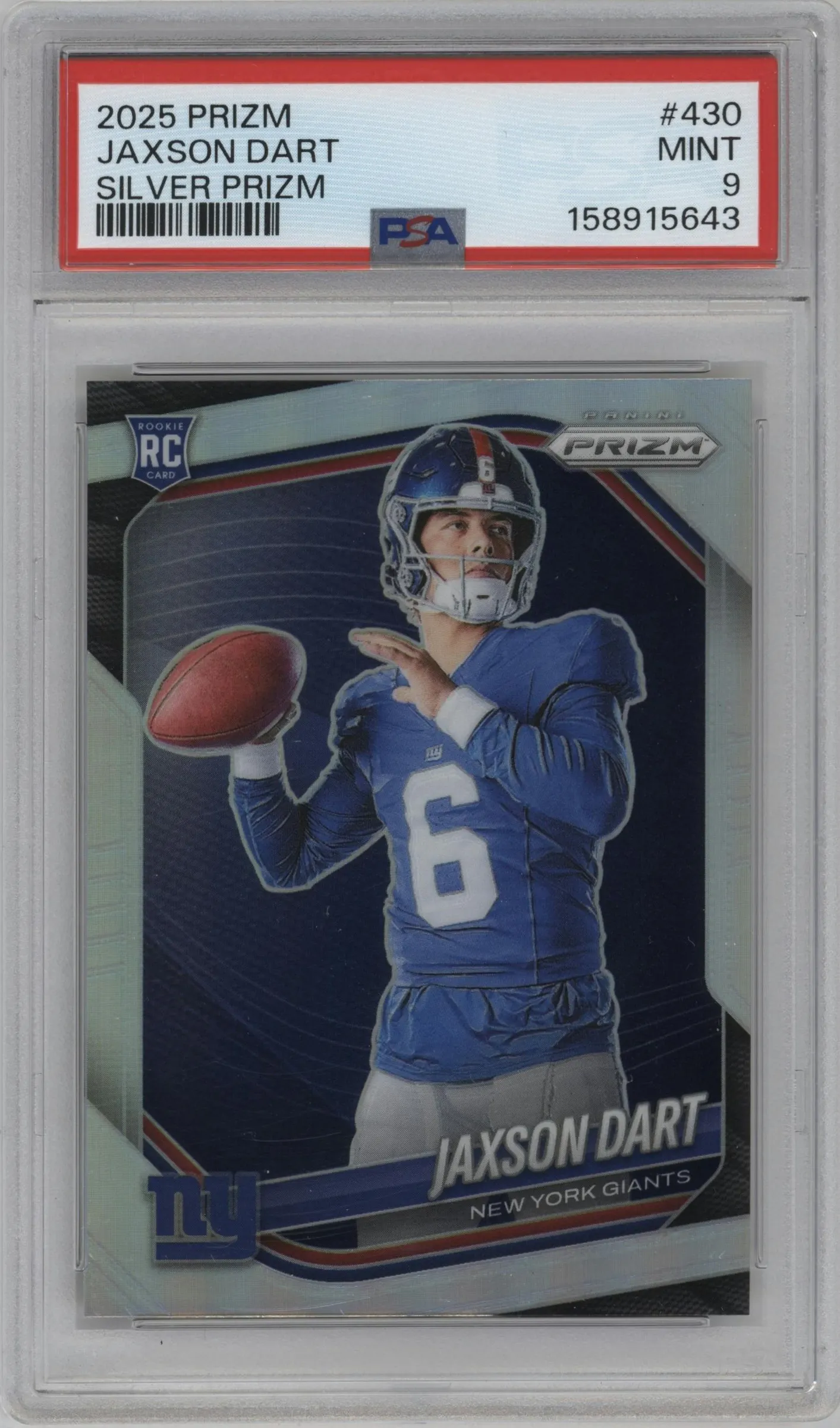2025 Panini Prizm Rke.Var. Jaxson Dart #430 PSA 9