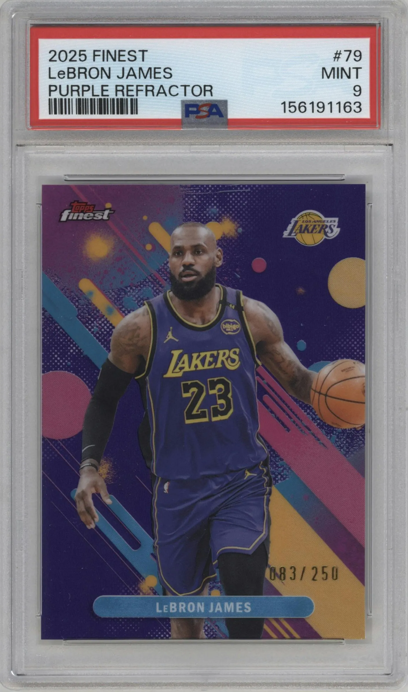 2025 Finest LeBron James Purple Refractor #79 PSA 9