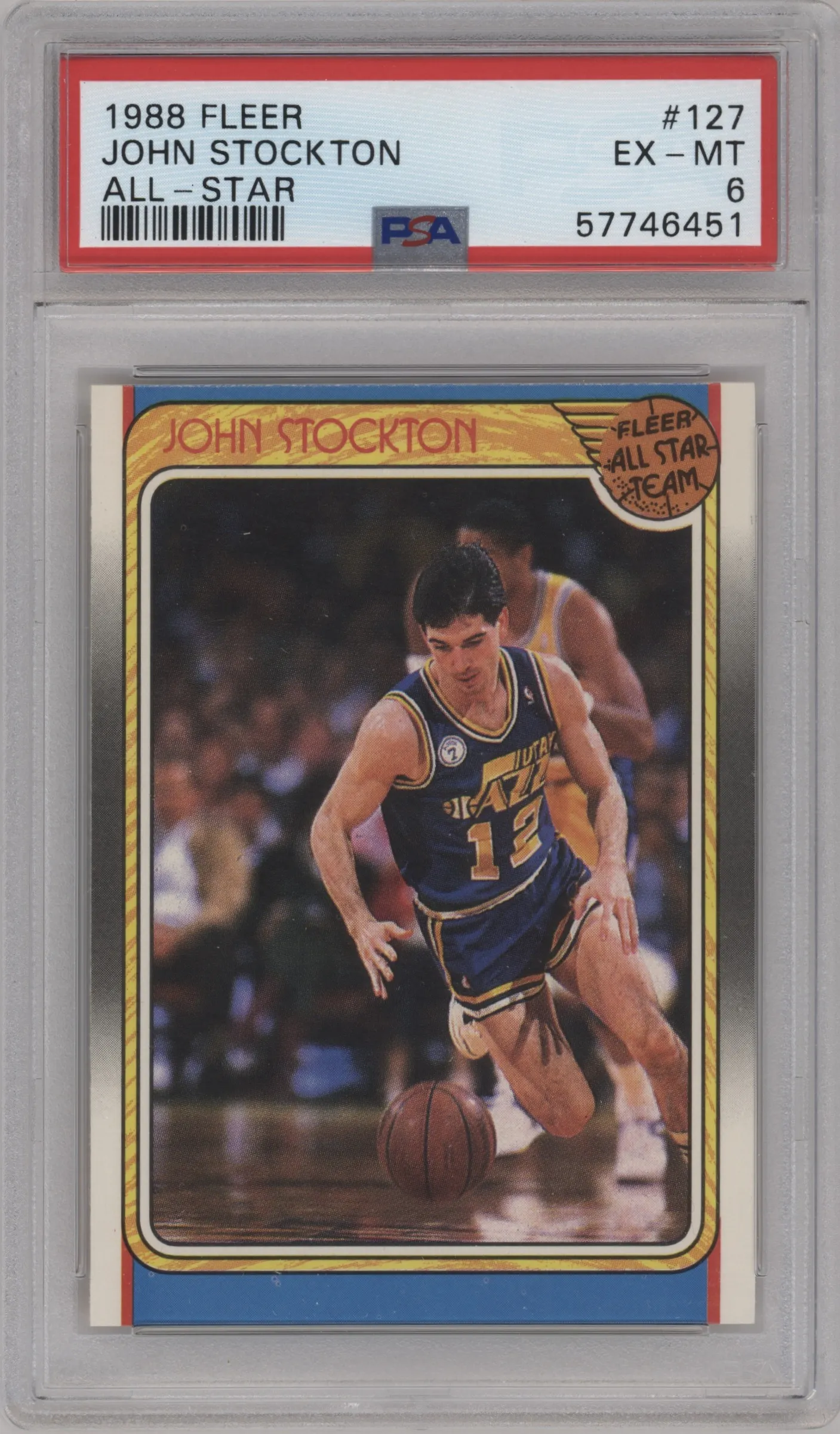1988 Fleer John Stockton #127 PSA 6