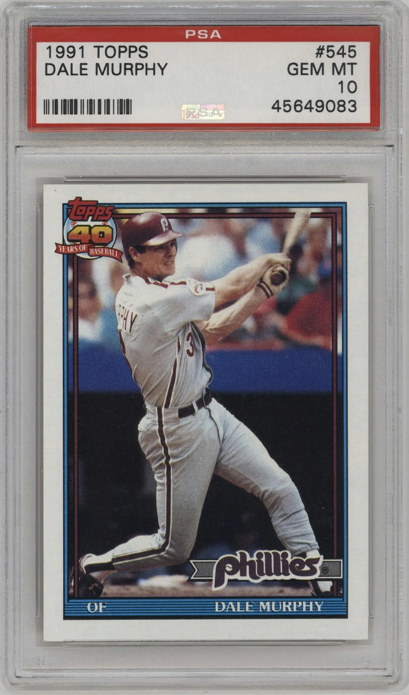 1991 Topps Dale Murphy #545 PSA 10