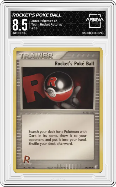 2004 Pokemon EX Team Rocket Returns Rocket's Poke Ball #89 ARENA CLUB 8.5