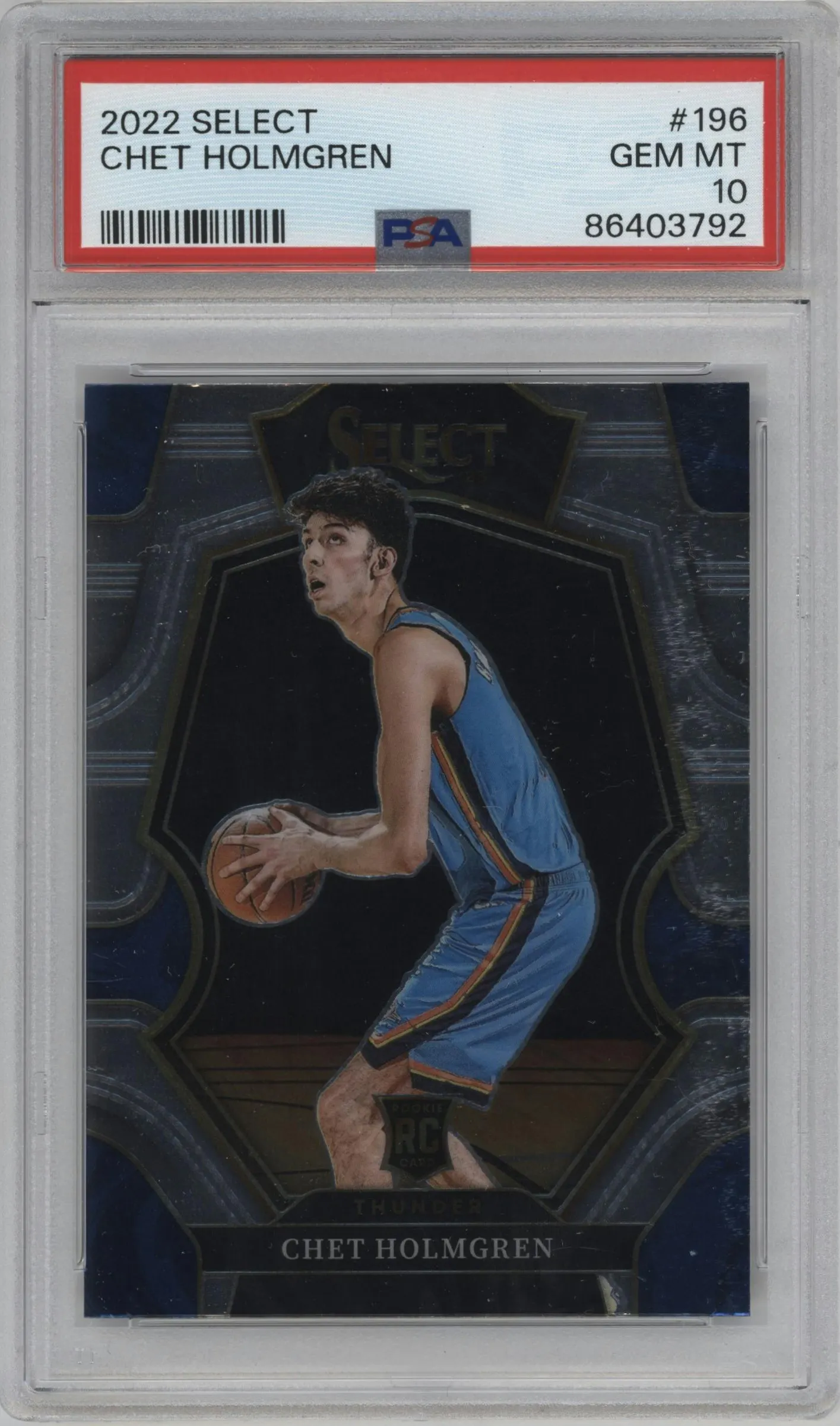 2022 Panini Select Pre.Lvl. Chet Holmgren PSA 10
