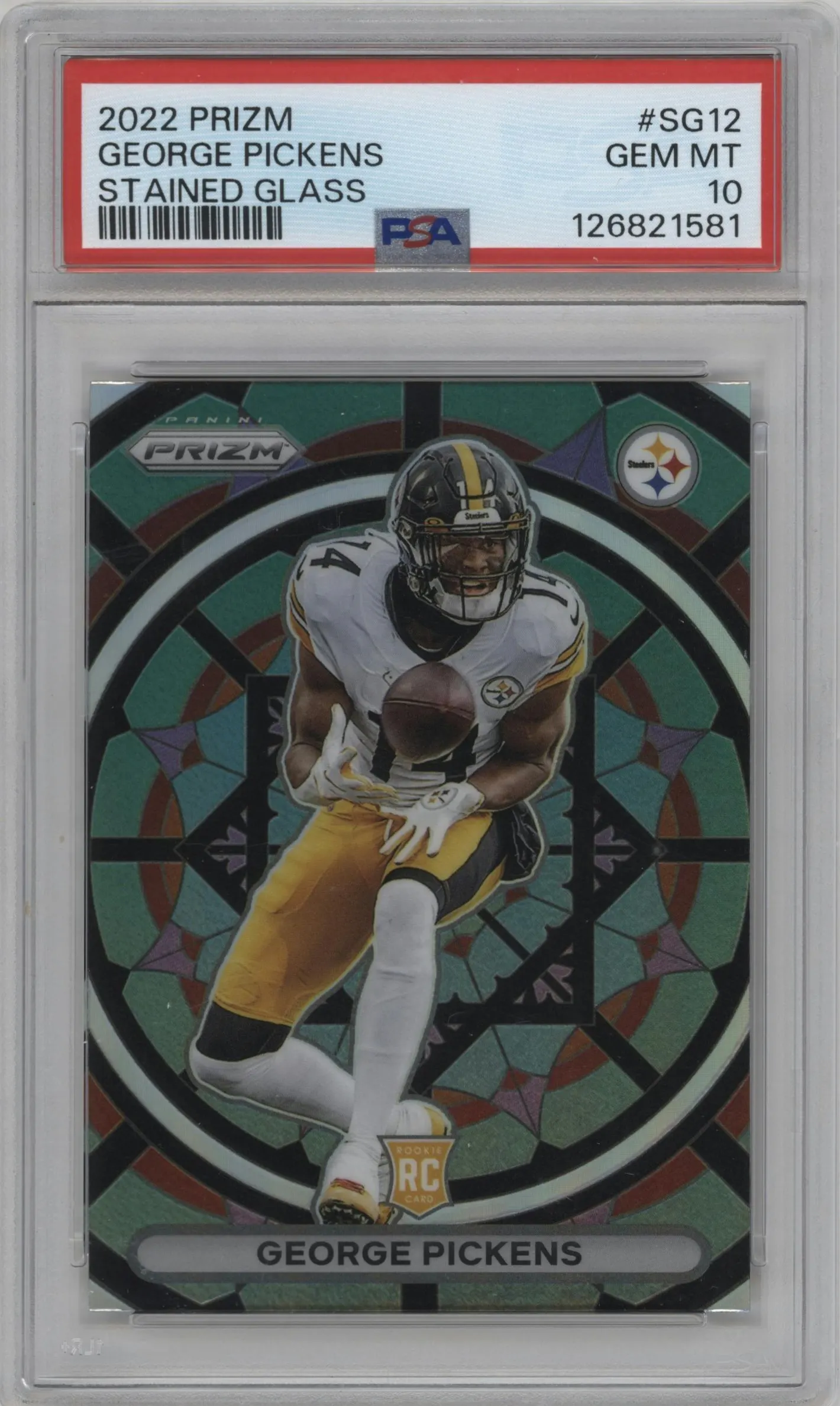 2022 Panini Prizm Stained Glass George Pickens #SG-12 PSA 10