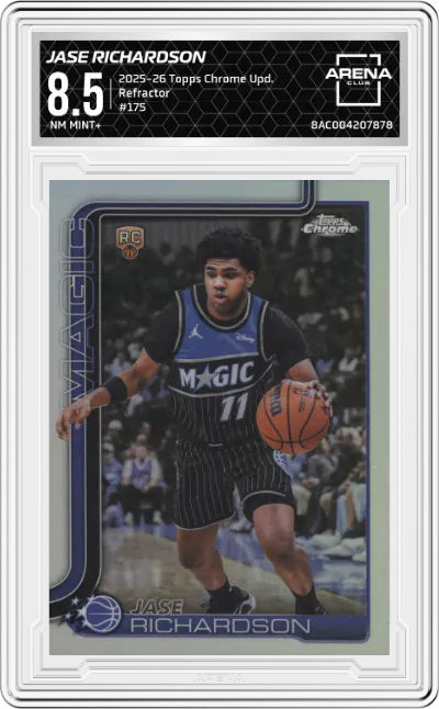 2025 Topps Chrome Update Jase Richardson Refractor #175 ARENA CLUB 8.5
