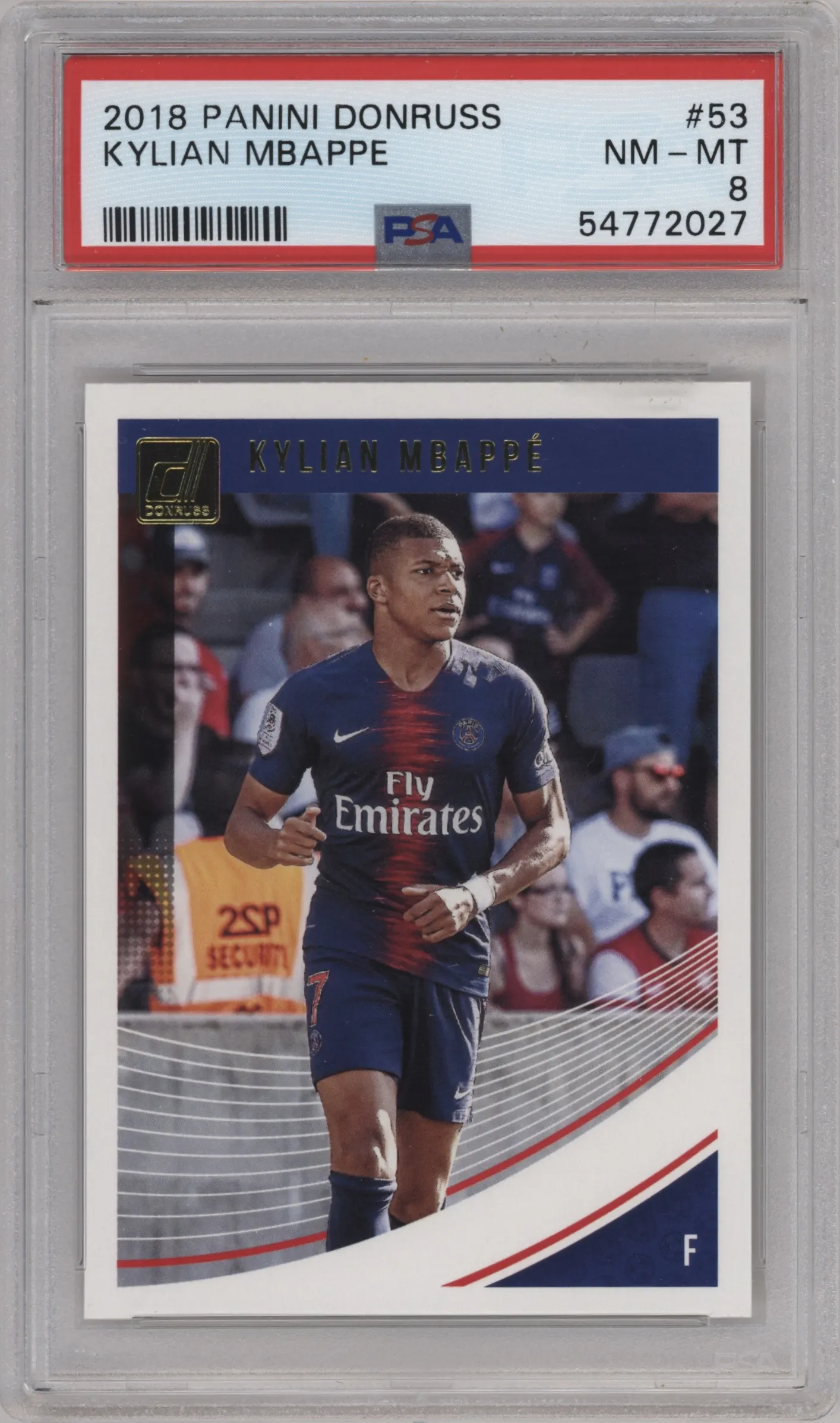 2018 Panini Donruss Kylian Mbappe #53 PSA 8