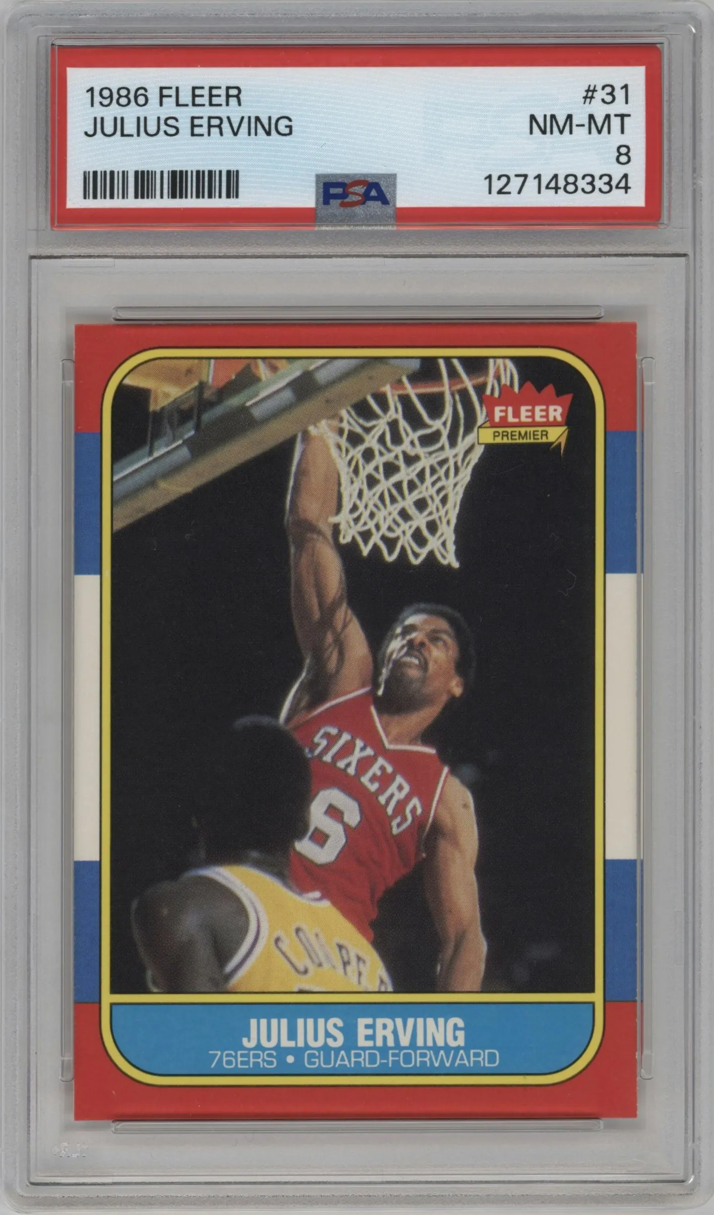 1986 Fleer Julius Erving #31 PSA 8