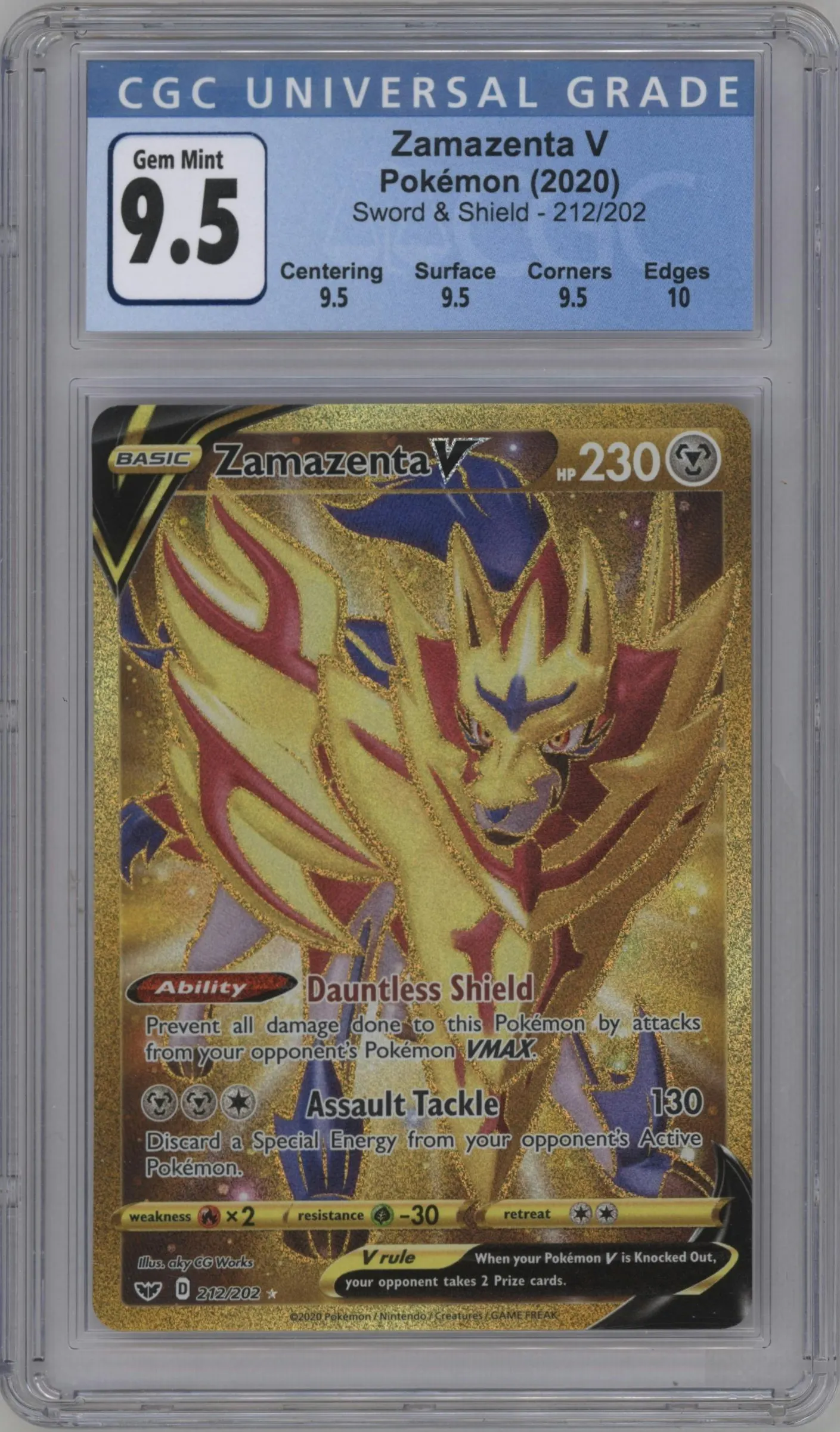 2020 Pokemon SWSH Zamazenta V #212 CGC 9.5