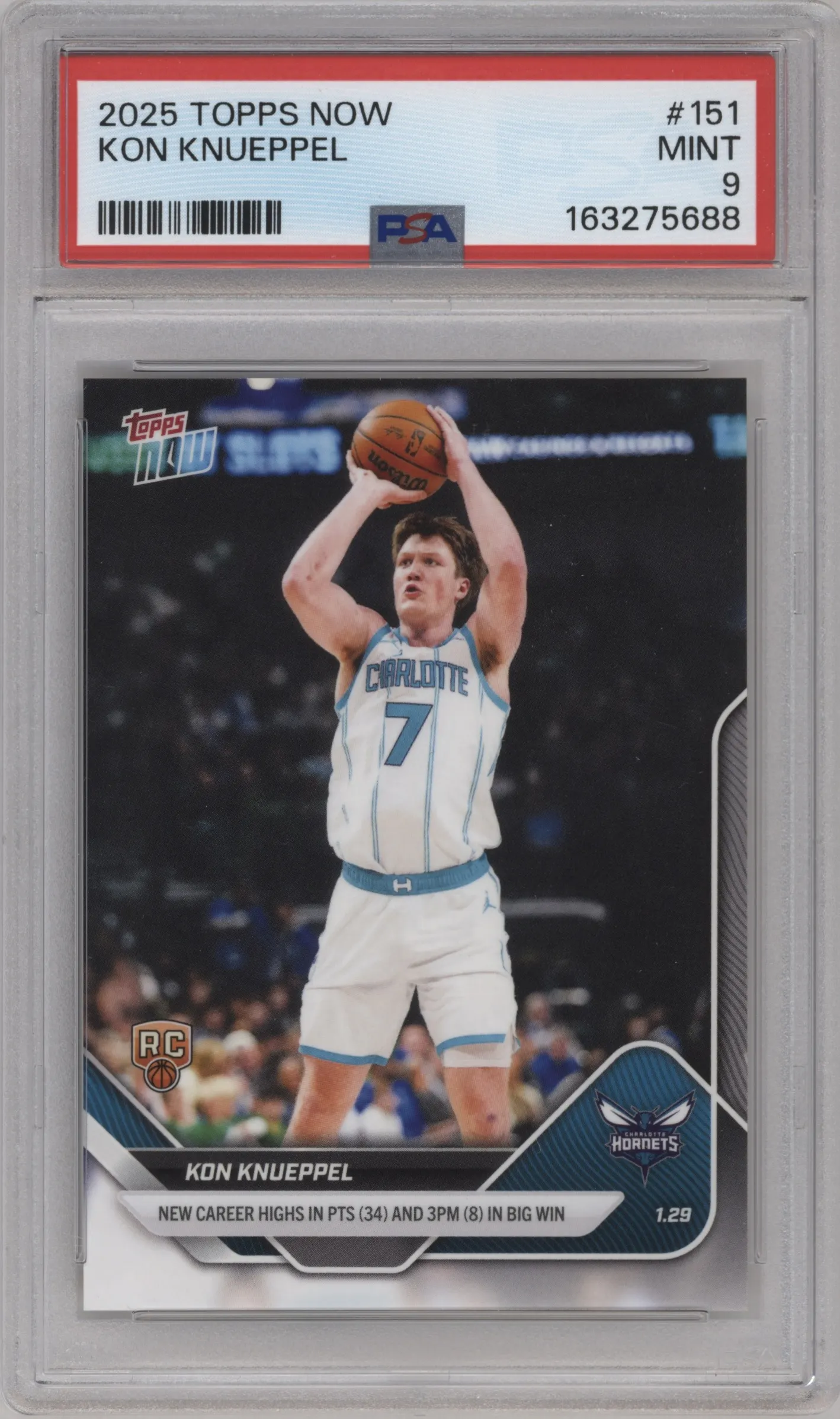 2025 Topps Now Kon Knueppel #151 PSA 9