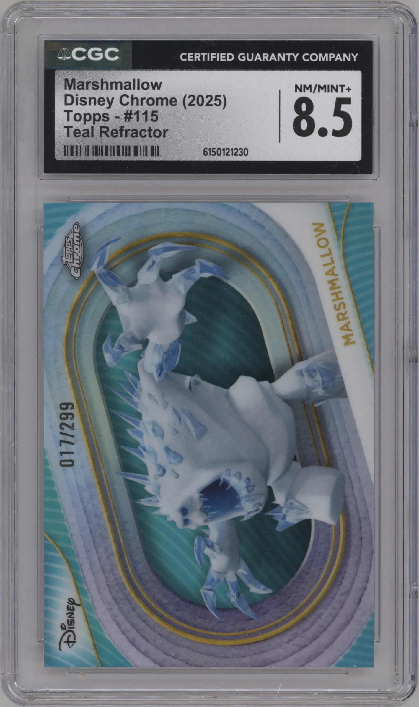 2025 Topps Chrome Disney Marshmallow Teal #115 CGC 8.5