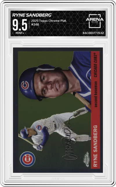 2025 Topps Chrome Platinum Ryne Sandberg #348 ARENA CLUB 9.5