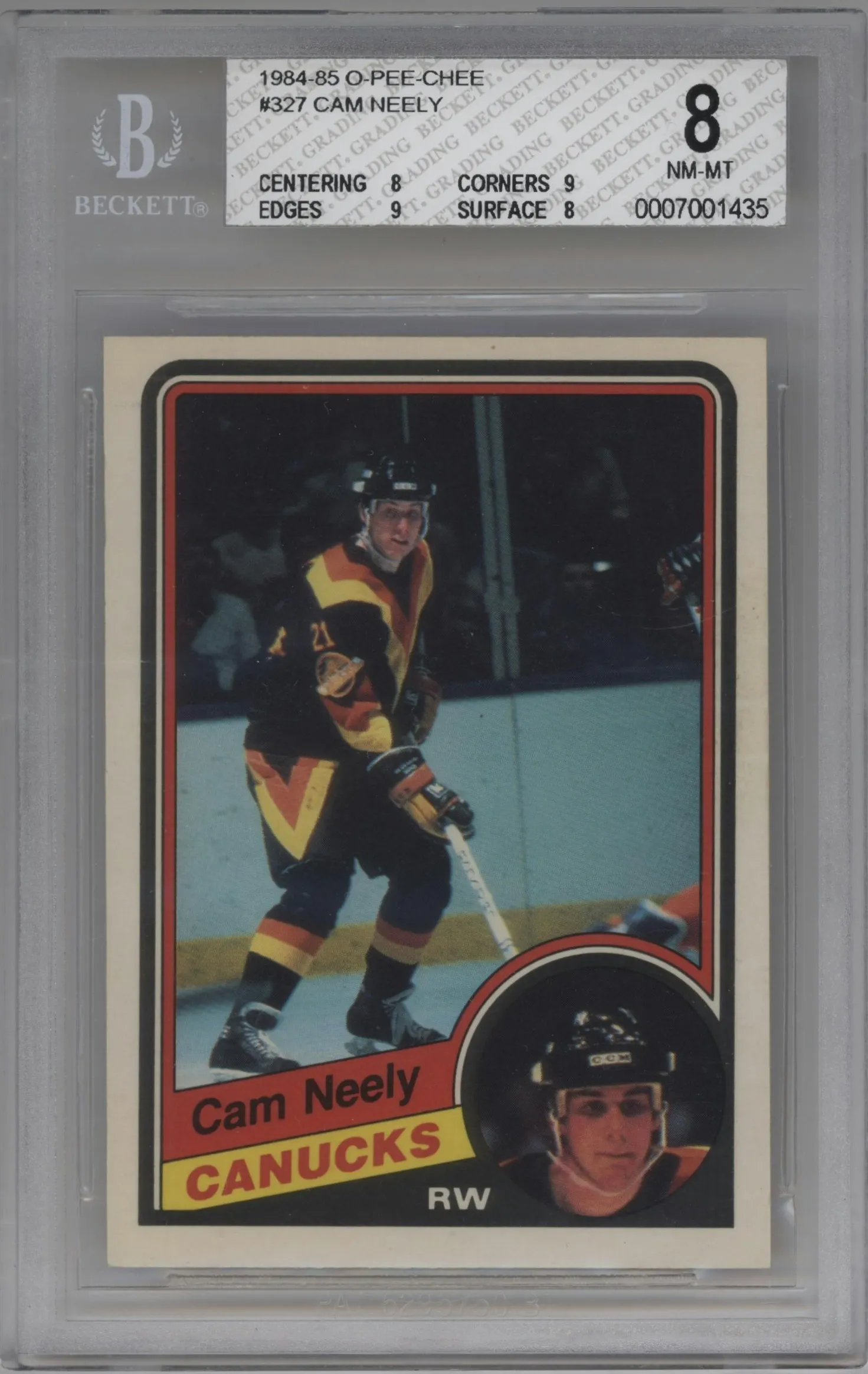 1984 O-Pee-Chee Cam Neely #327 BGS 8