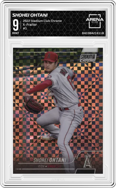 2022 Stadium Club Chrome Shohei Ohtani X-Fractor #1 ARENA CLUB 9
